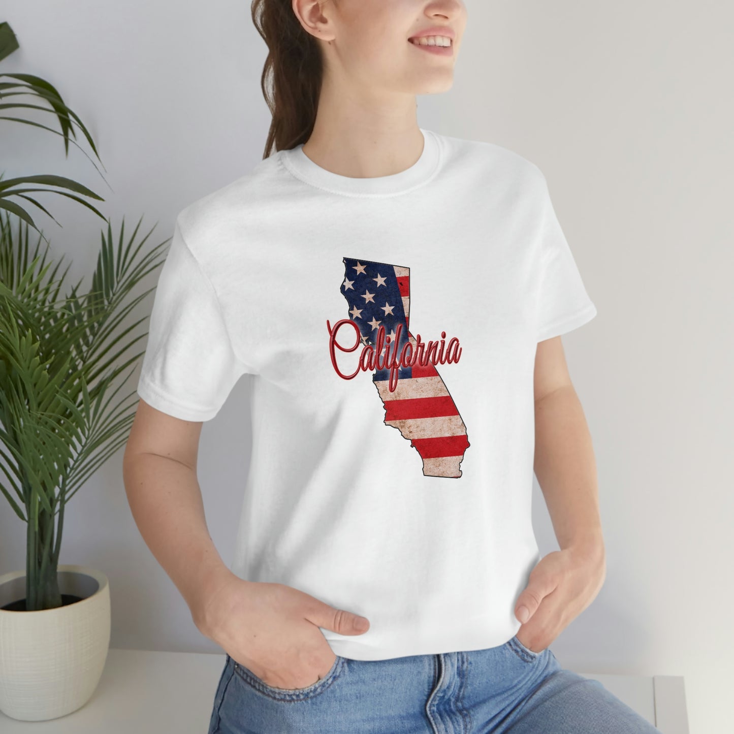 California US Flag Unisex Jersey Short Sleeve Tee Tshirt T-shirt