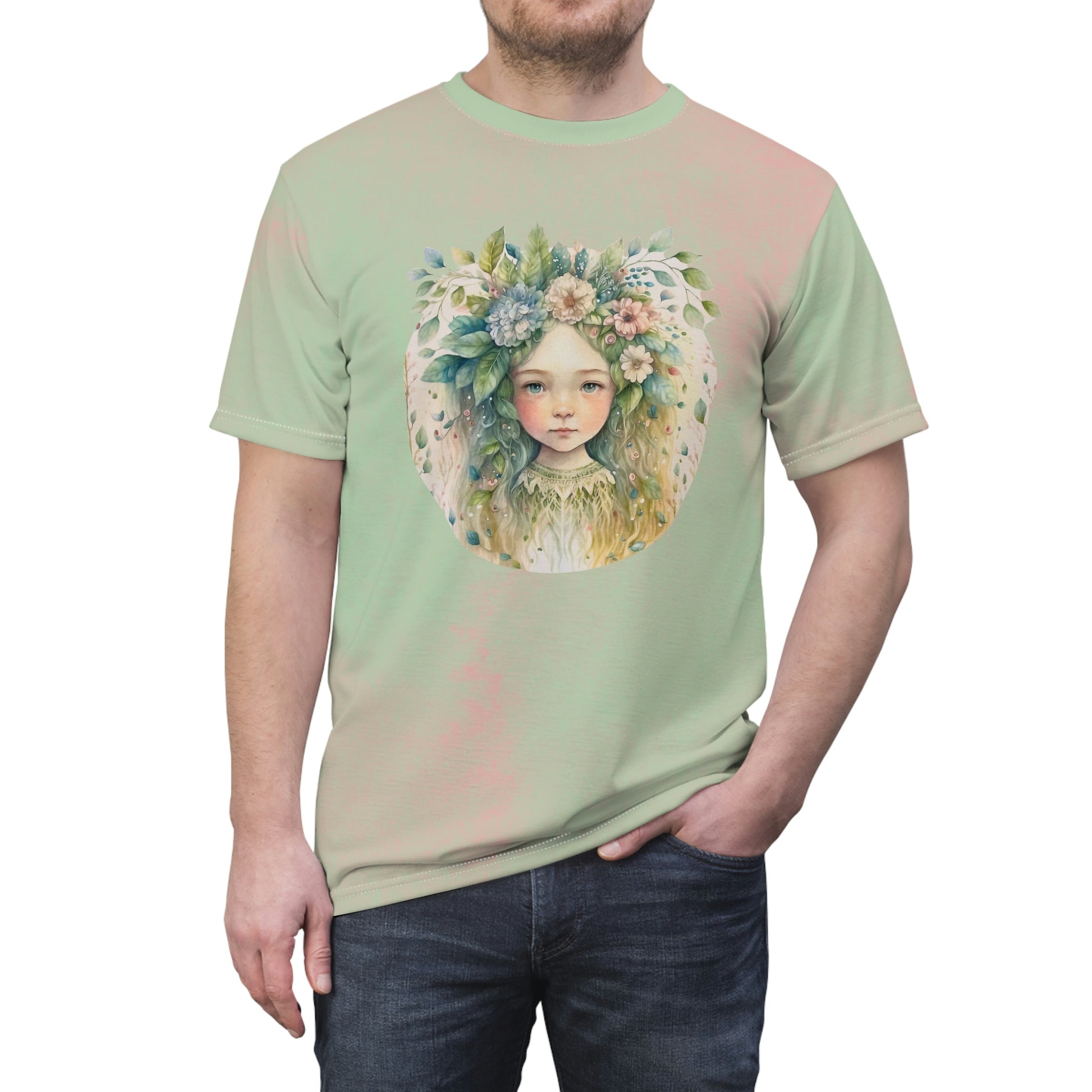 Girl in Spring Flowers Unisex T-shirt