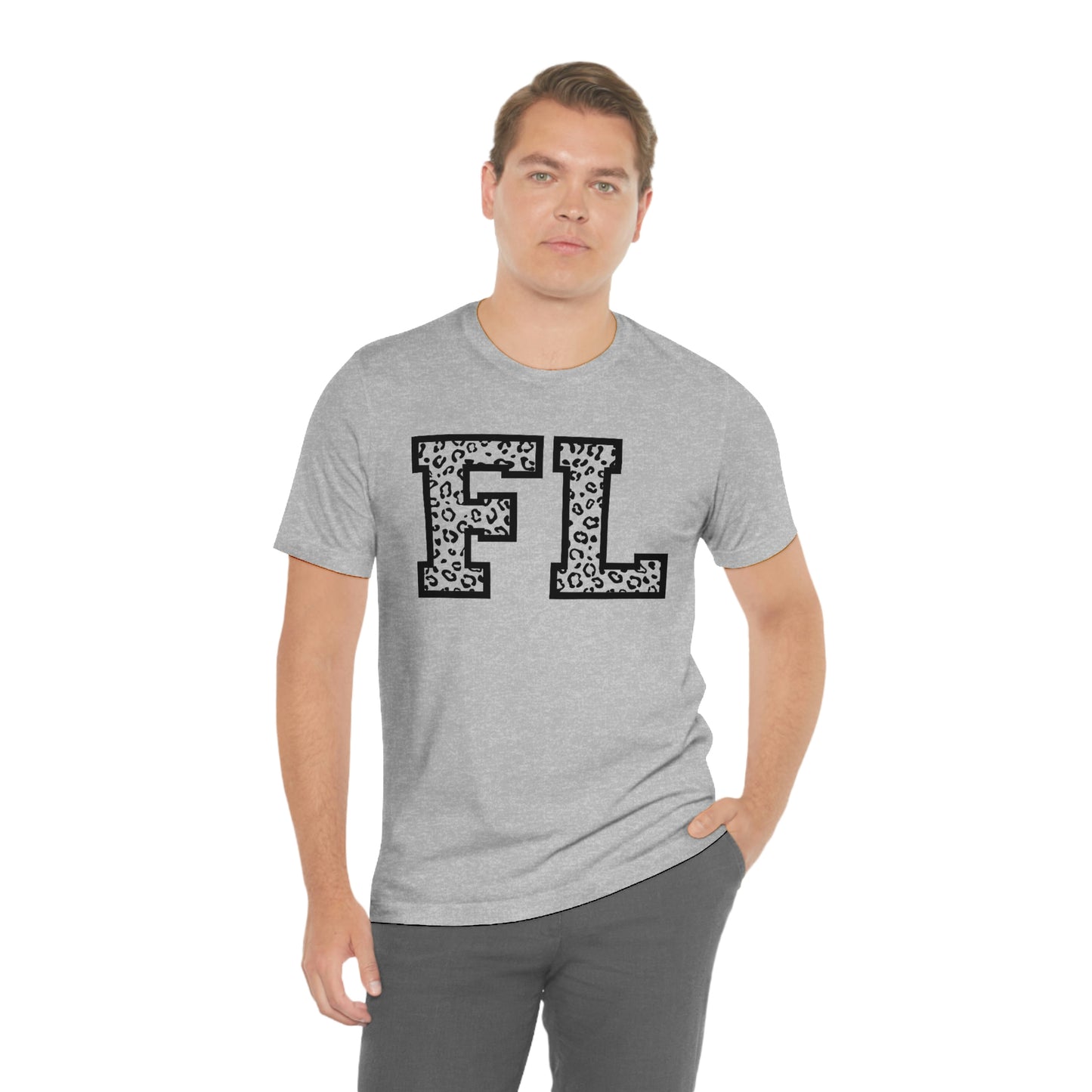Florida FL Leopard Print Short Sleeve T-shirt