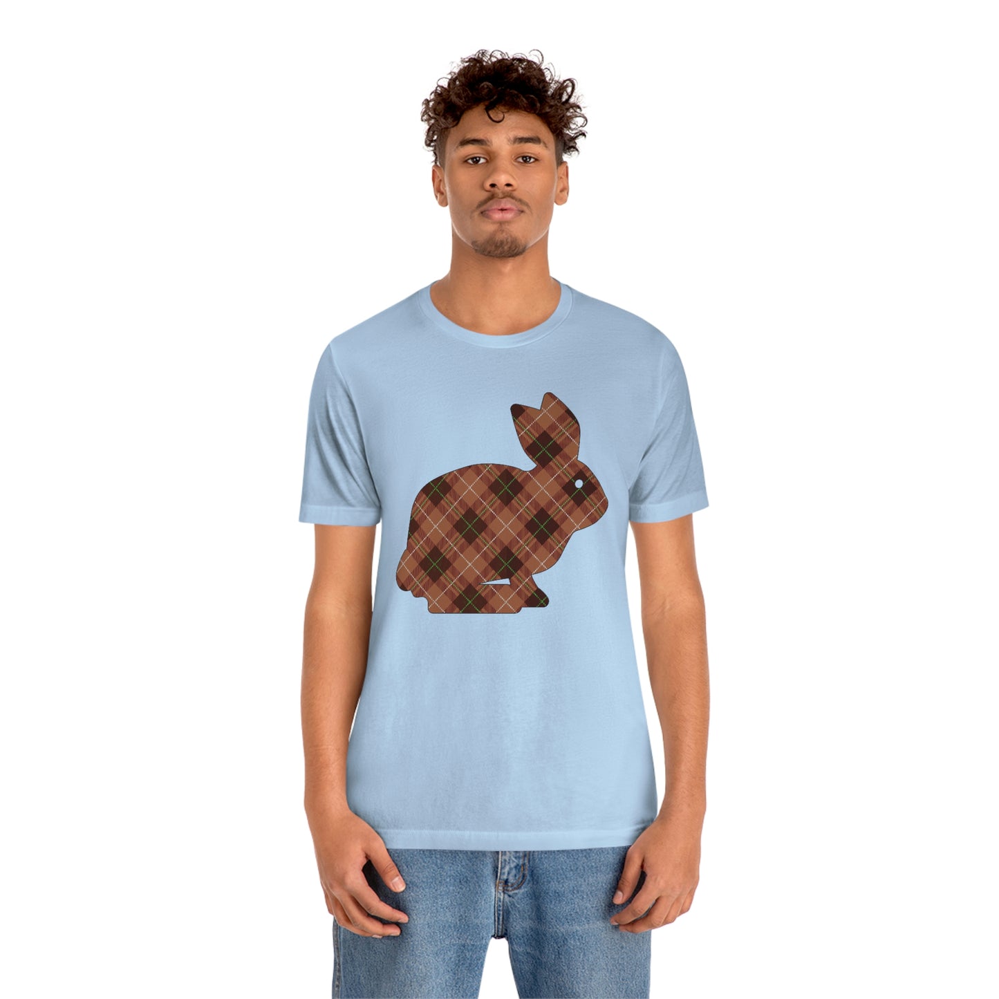 Brown Plaid Bunny Unisex Jersey Short Sleeve Tee