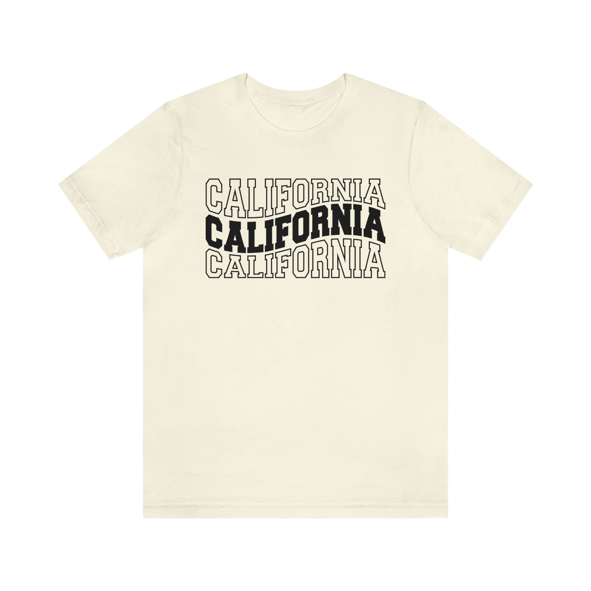 California Wavy Varsity Letters Unisex Jersey Short Sleeve Tee Tshirt T-shirt