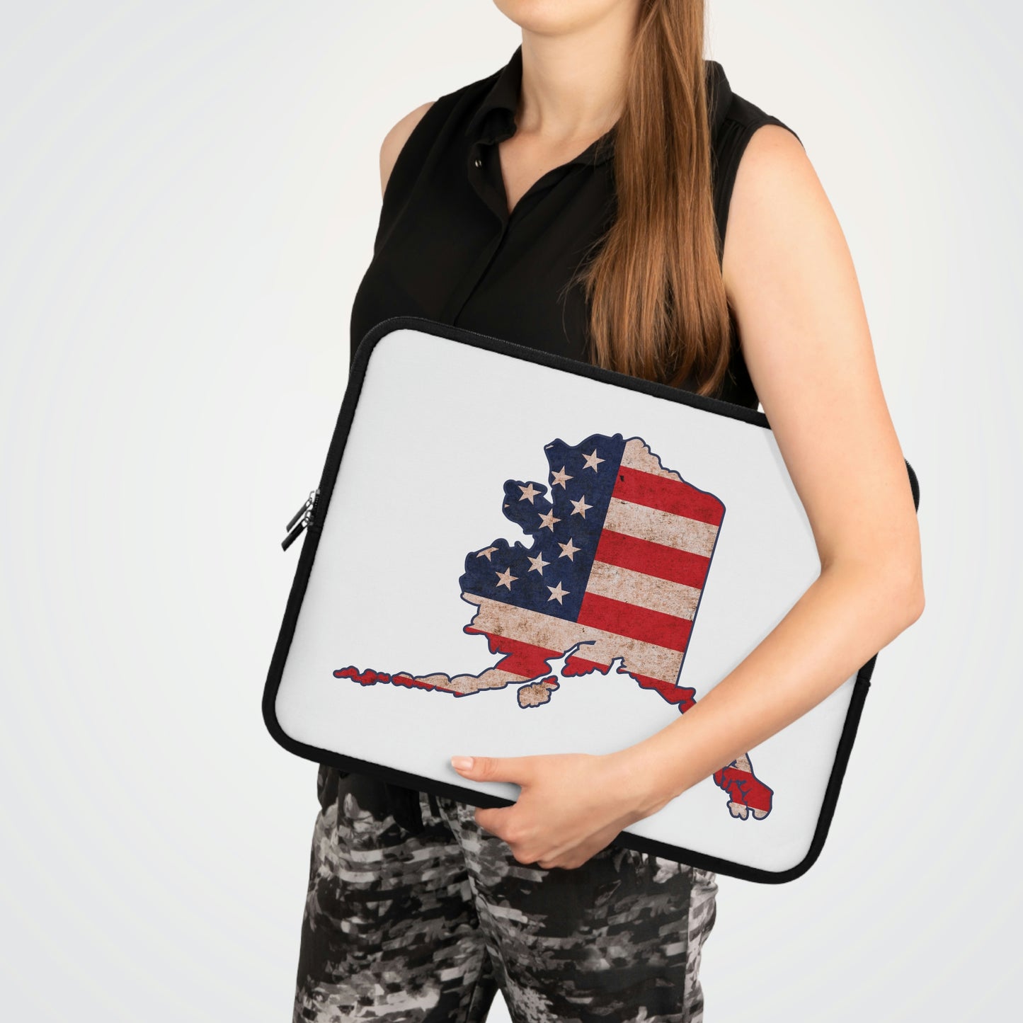 Alaska US Flag Print Laptop Sleeve