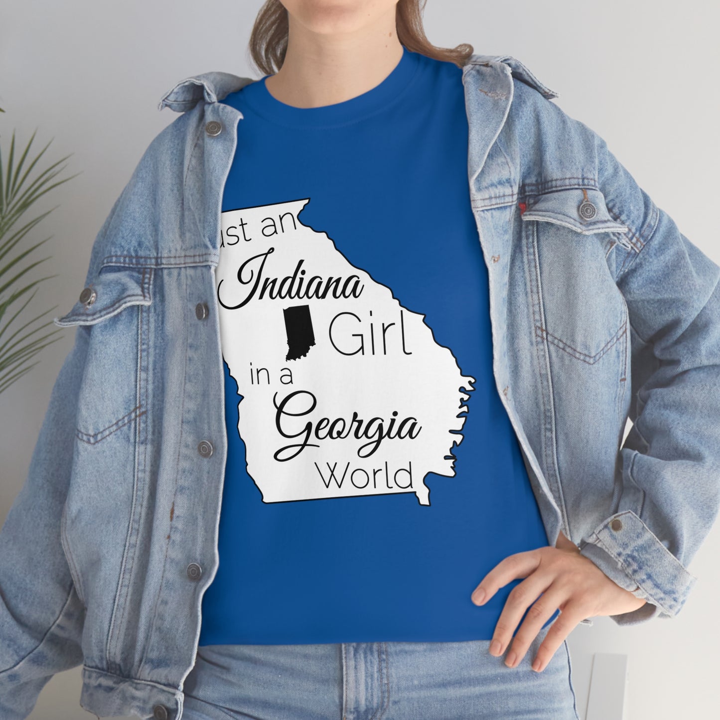 Just an Indiana Girl in a Georgia World Unisex Heavy Cotton Tee