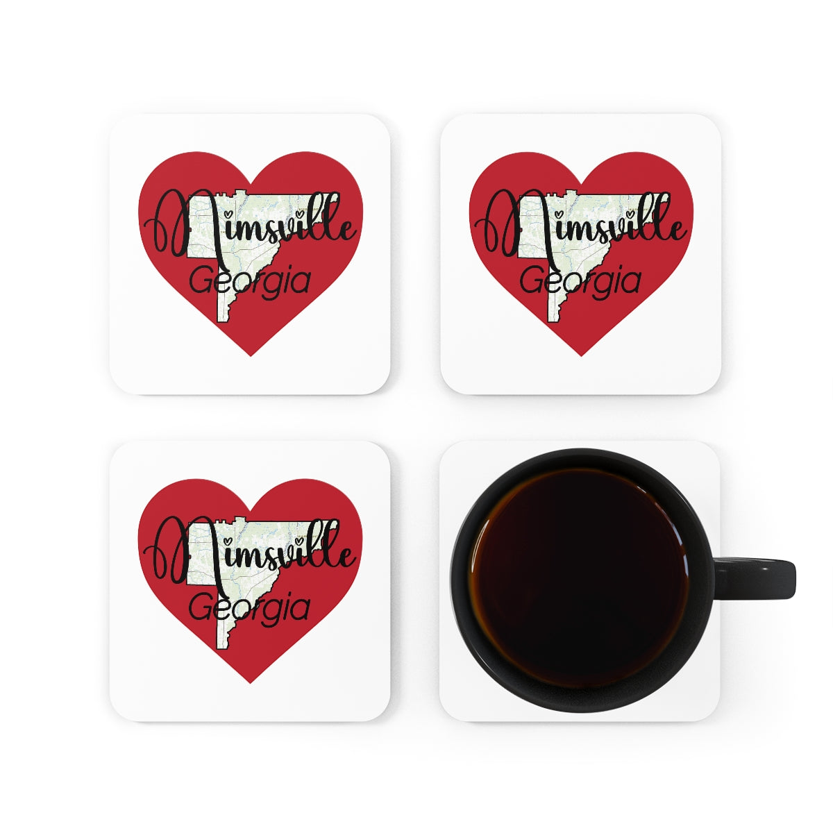 Mimsville Georgia Corkwood Coaster Set