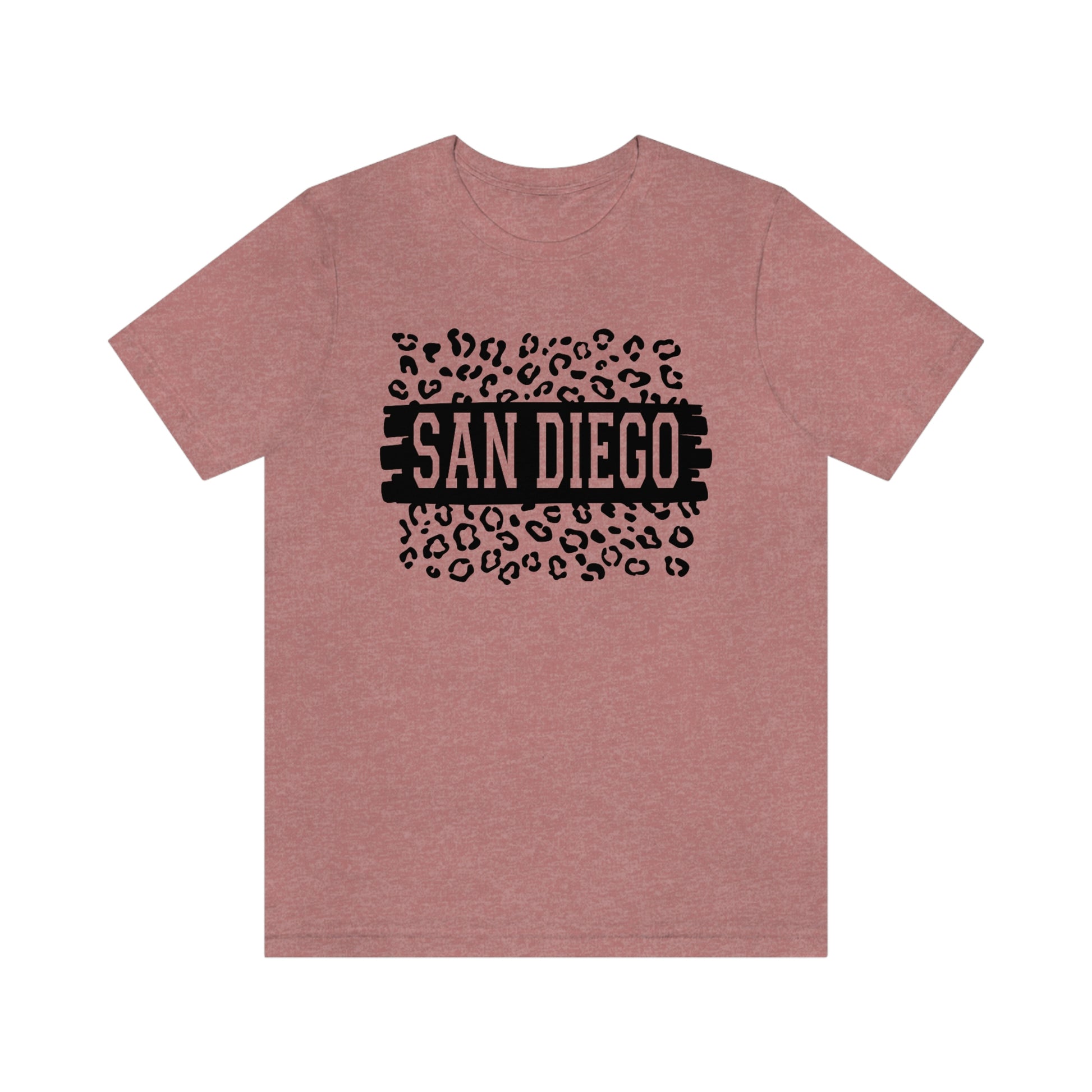 San Diego California Leopard Print Unisex Jersey Short Sleeve Tee Tshirt T-shirt