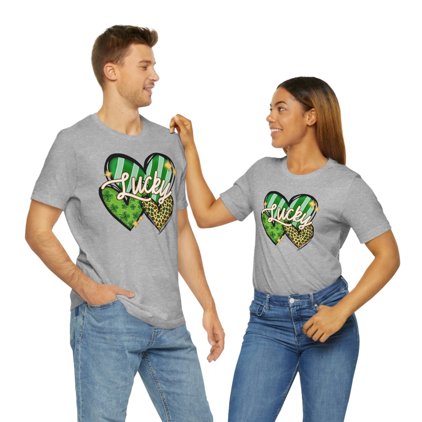 Lucky Hearts St. Patrick's Day Unisex Jersey Short Sleeve Tee