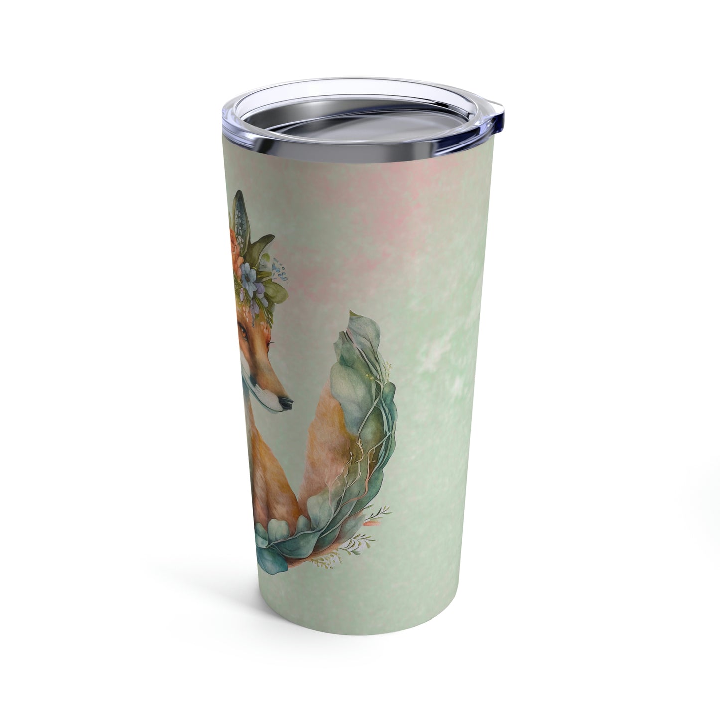 Fox Spring Wreath Watercolor Tumbler 20oz