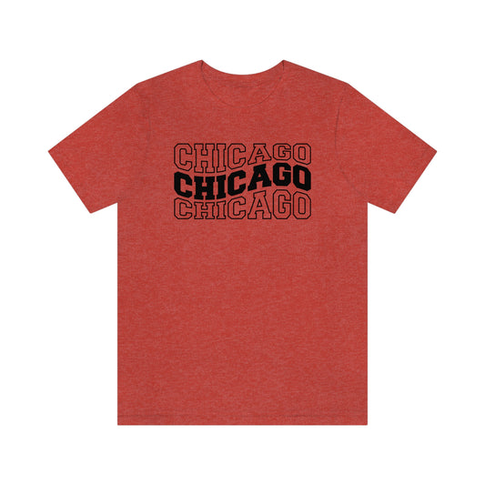 Chicago Varsity Letters Wavy Short Sleeve T-shirt