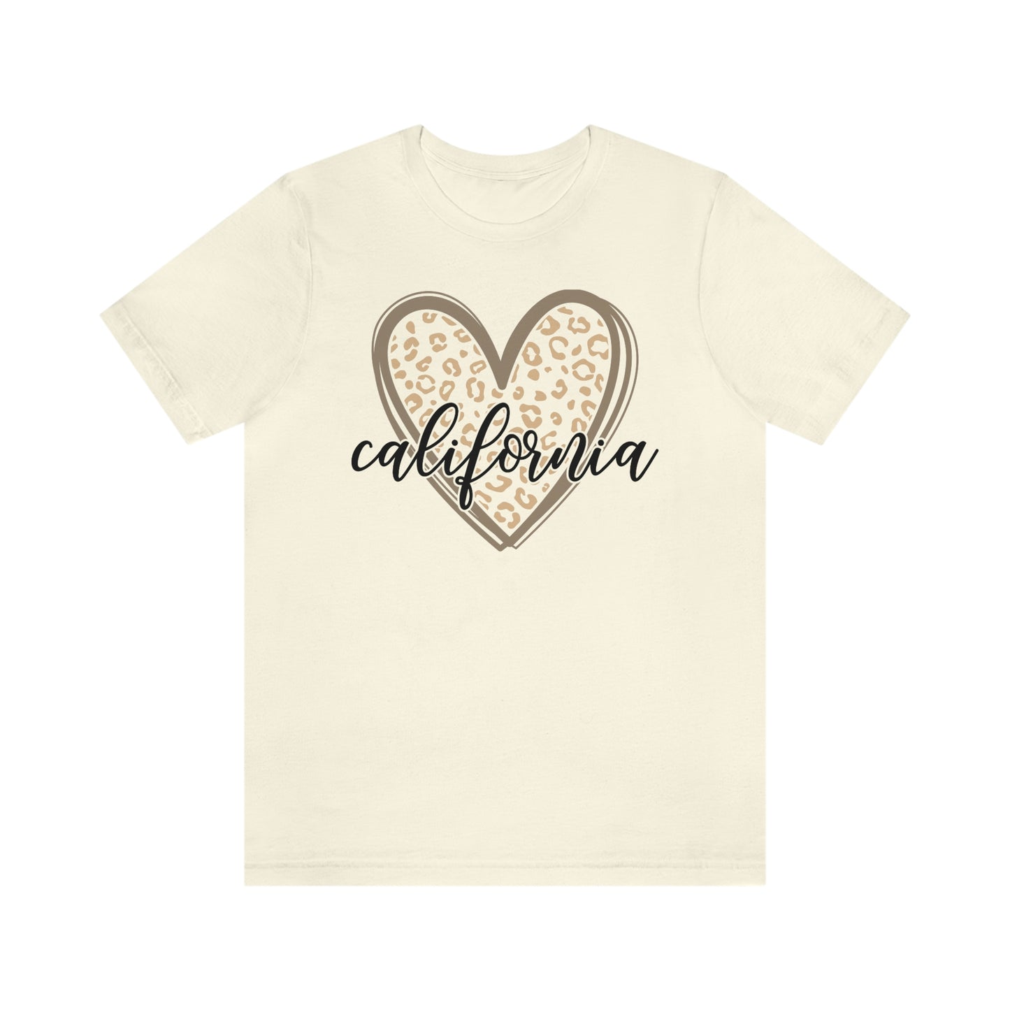 California Heart Gold Leopard Unisex Jersey Short Sleeve Tee Tshirt T-shirt