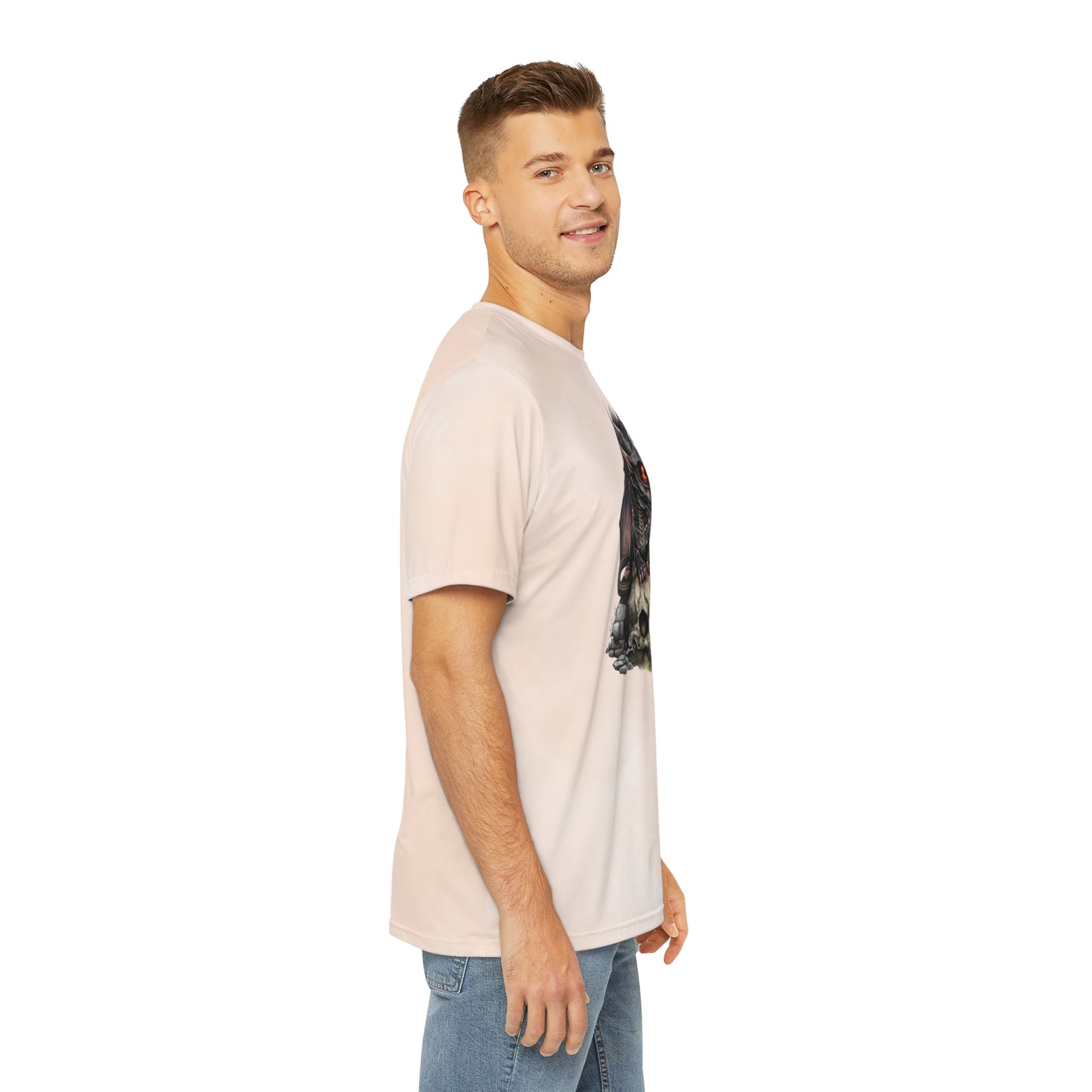 Dragon & Skull on Watercolor Background T-shirt