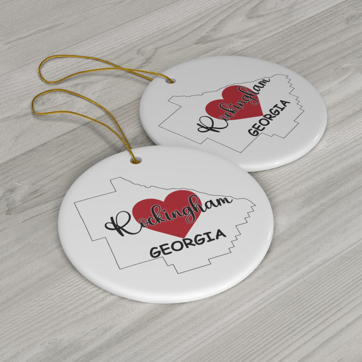 Rockingham Georgia Ceramic Ornament, 1-Pack