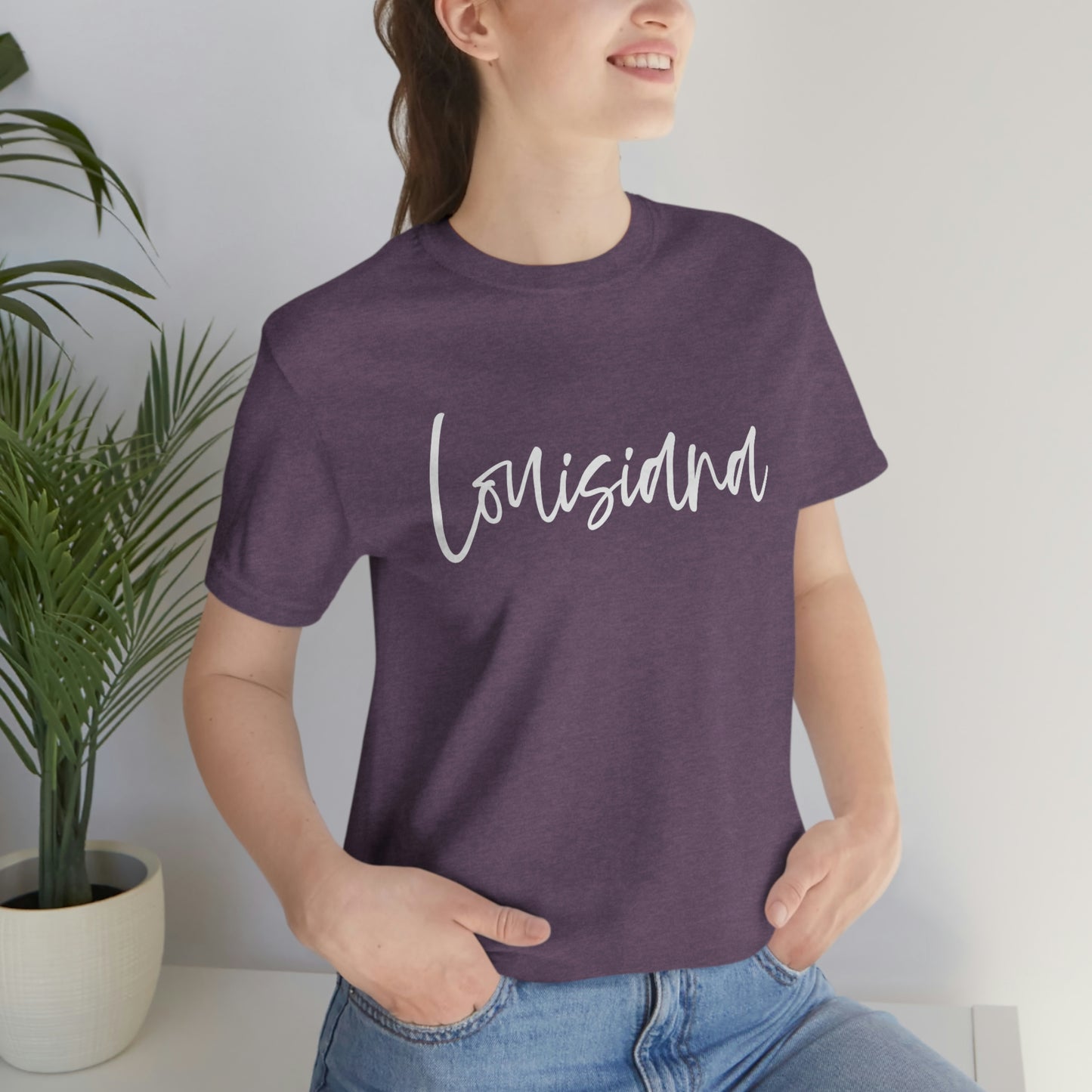 Louisiana White Script Short Sleeve T-shirt