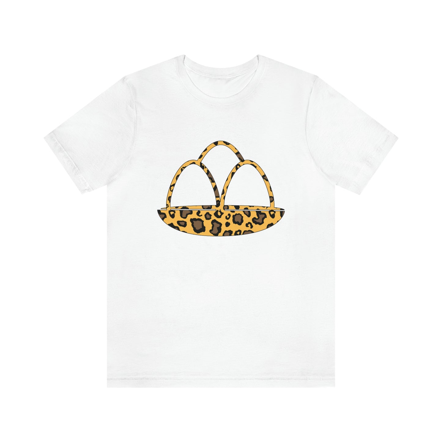Leopard Print Egg Basket Spring Easter Unisex Jersey Short Sleeve Tee