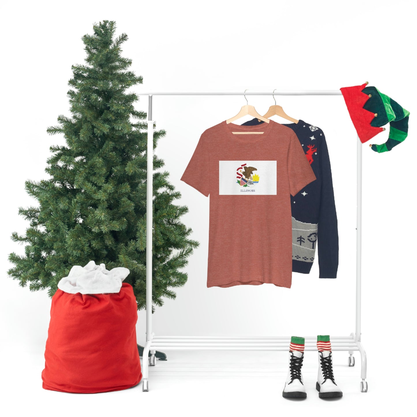 Illinois Flag Unisex Jersey Short Sleeve Tee Tshirt T-shirt