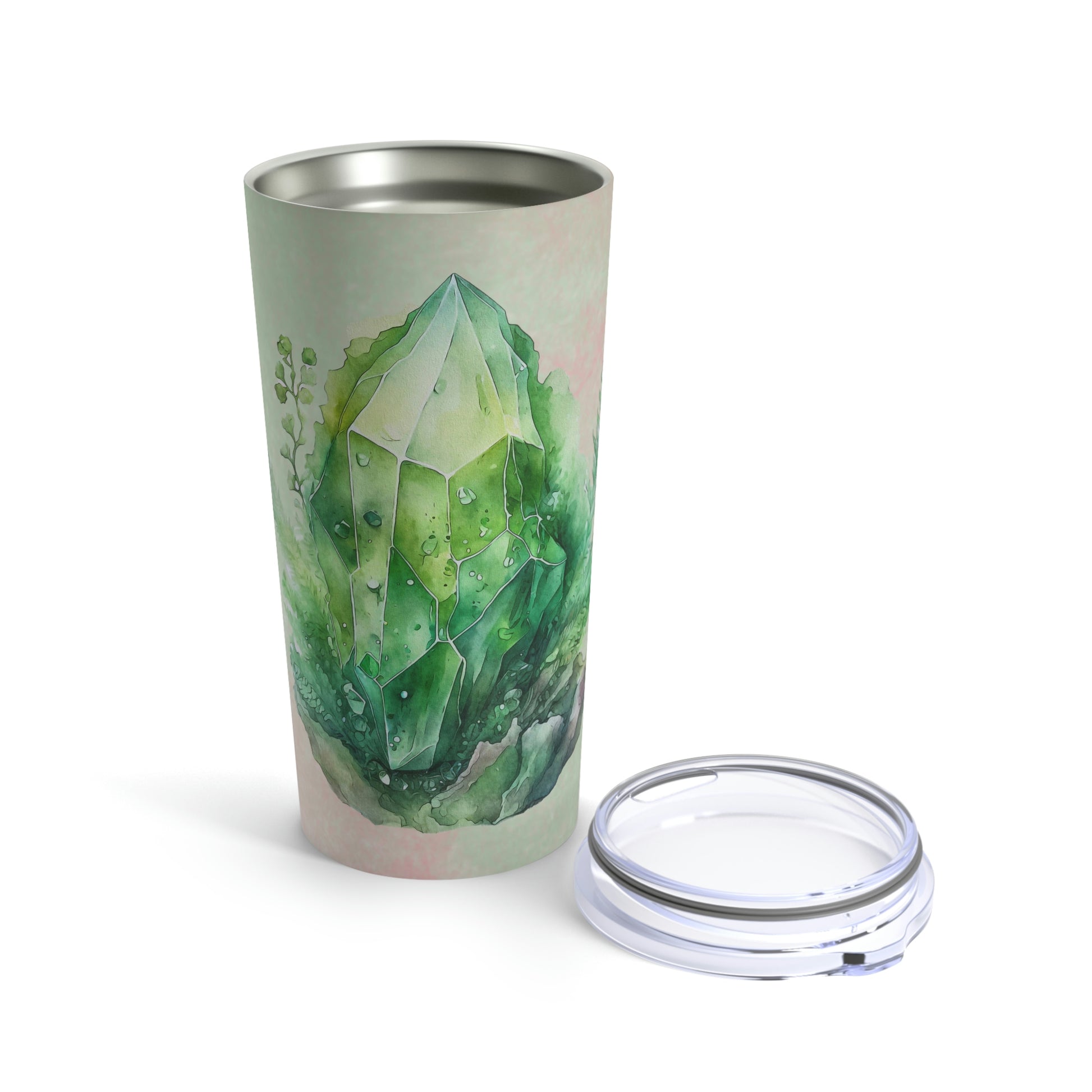 Green Crystal Watercolor Tumbler 20oz