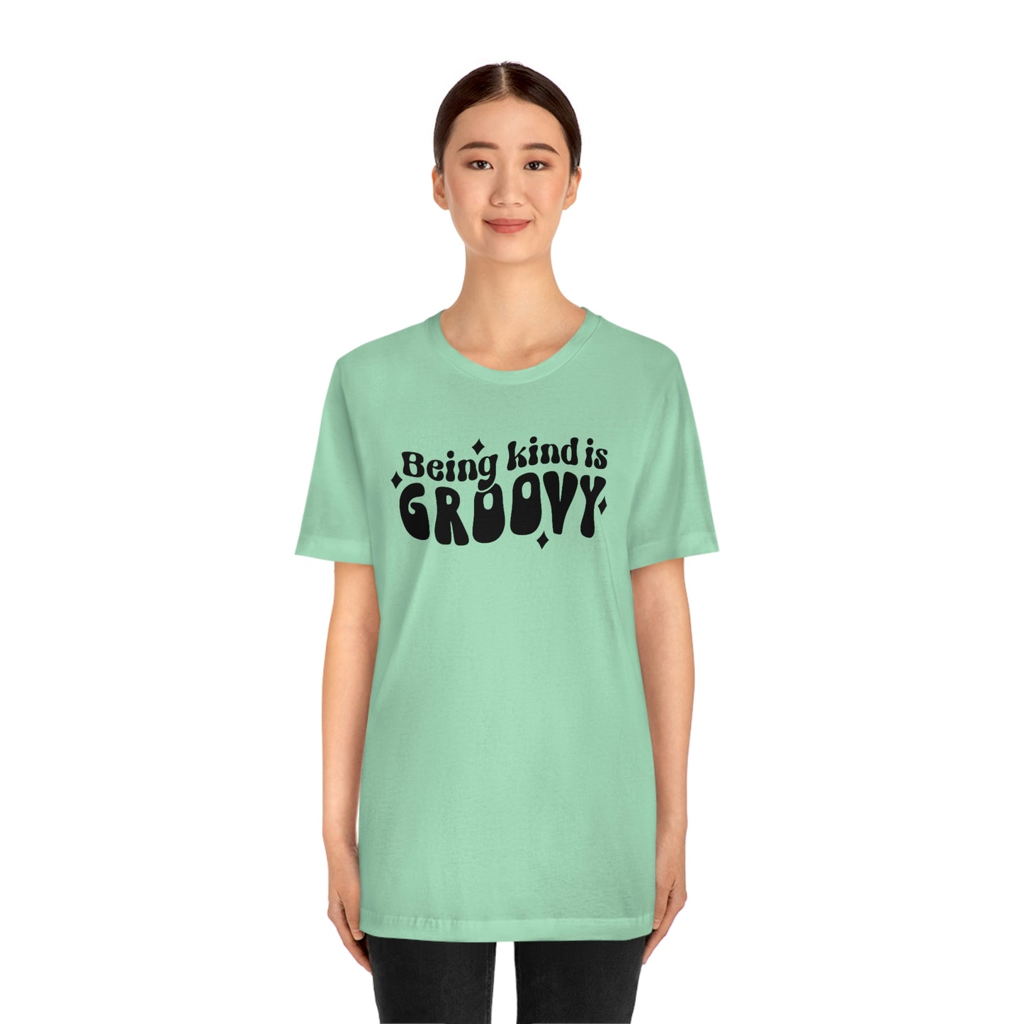 Being Kind is Groovy Unisex Jersey Short Sleeve Tee