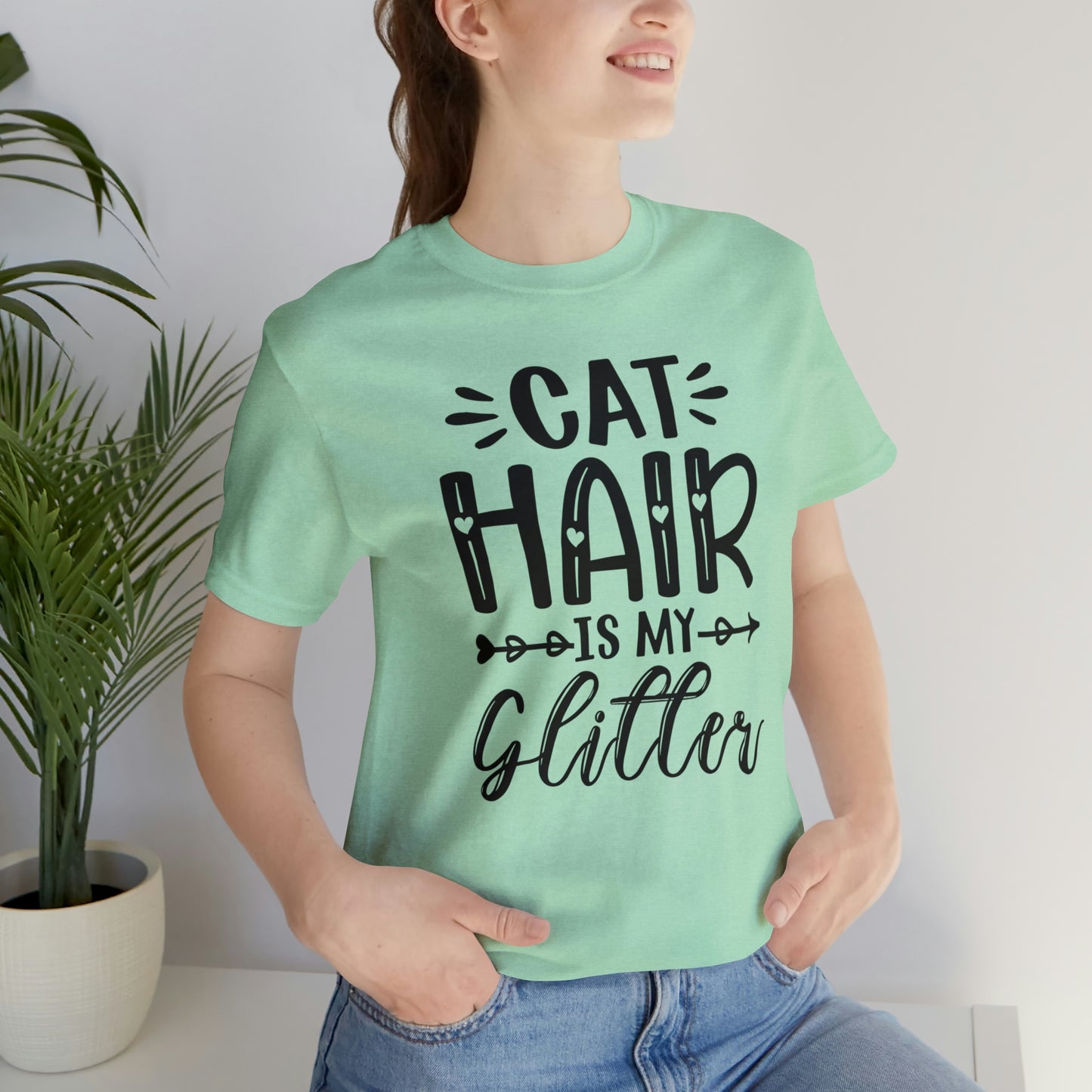Cat Hair is my Glitter Short Sleeve T-shirt