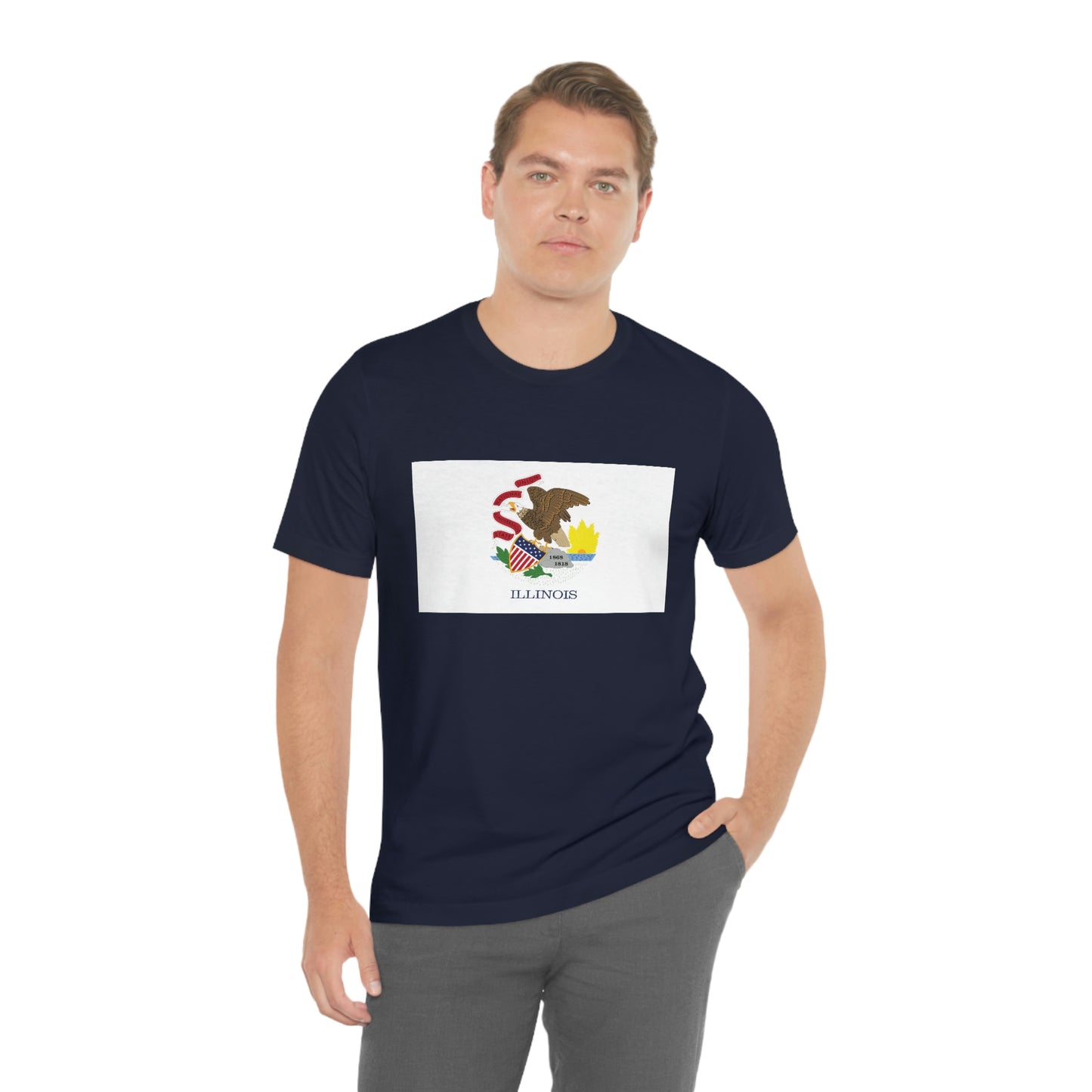 Illinois Flag Unisex Jersey Short Sleeve Tee Tshirt T-shirt