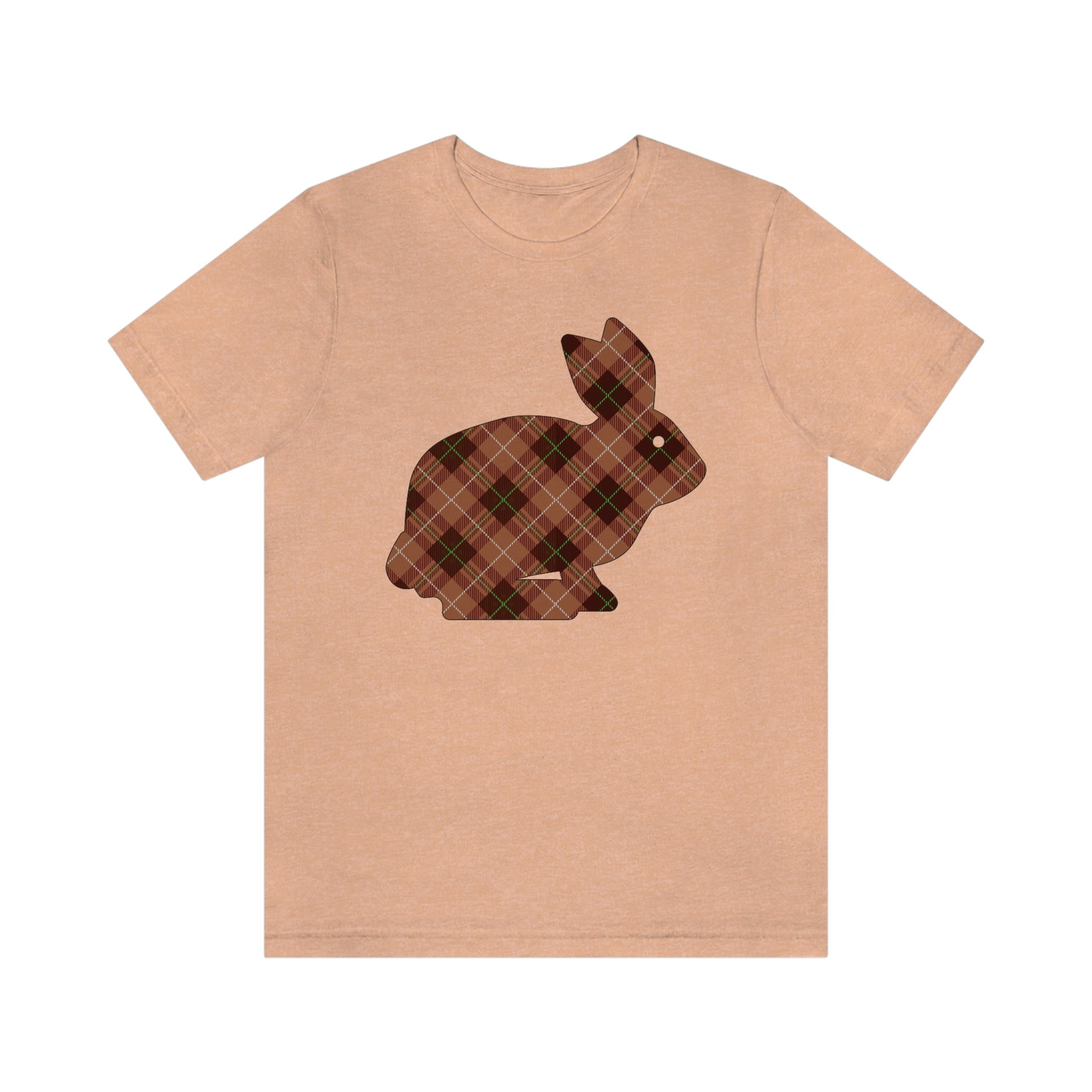 Brown Plaid Bunny Easter tshirt