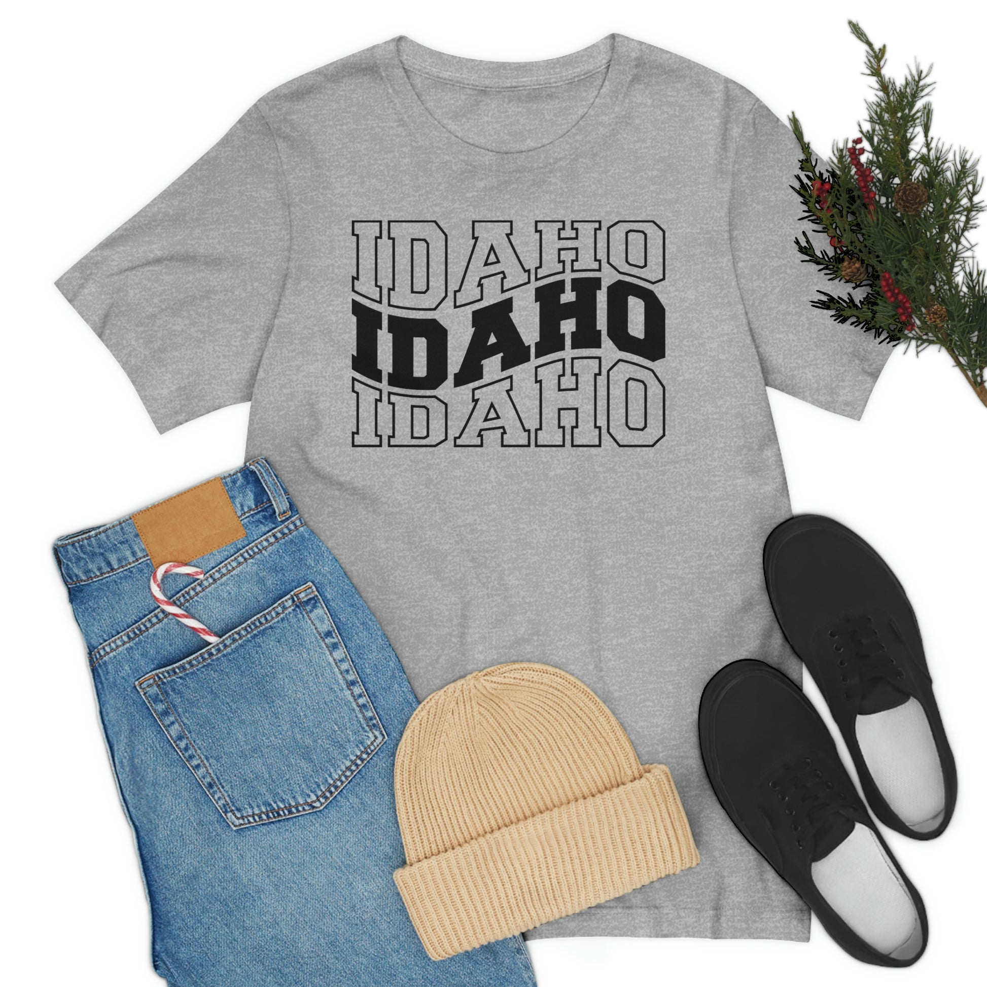Idaho Varsity Letters Wavy Short Sleeve T-shirt