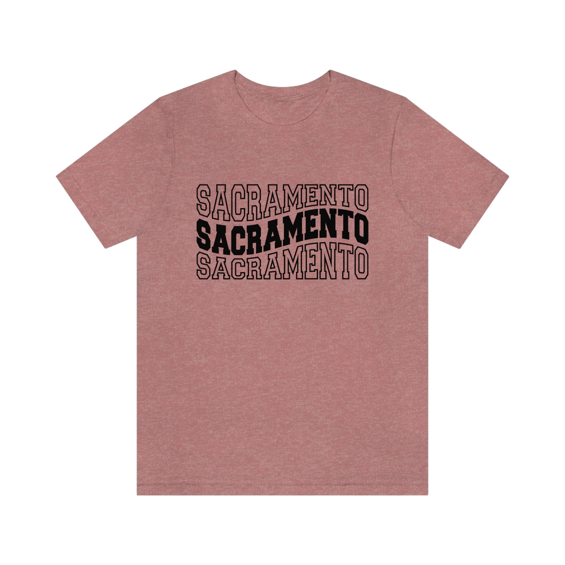 Sacremento California Varsity Letters Wavy Unisex Jersey Short Sleeve Tee Tshirt T-shirt