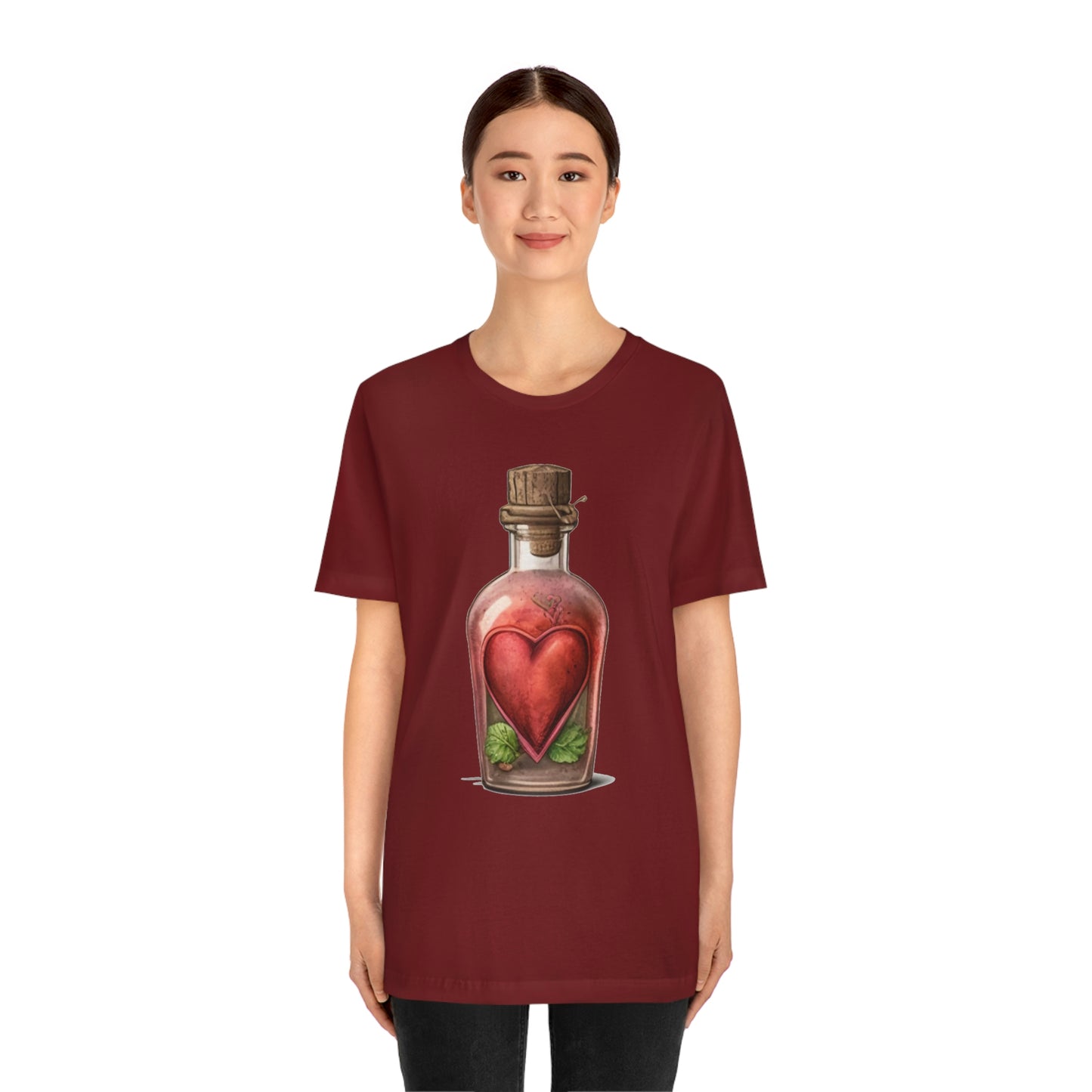 Vintage Bottle Floral Unisex Jersey Short Sleeve Tee
