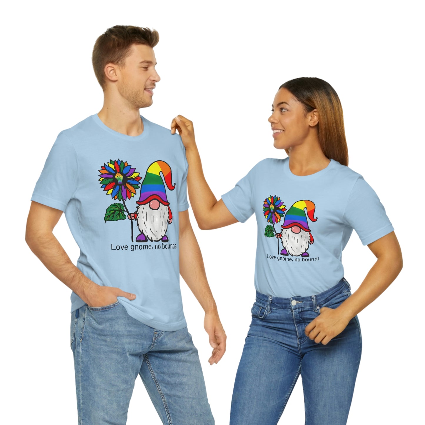 Love Gnomes No Bounds LGBTQIA Print Unisex Jersey Short Sleeve Tee