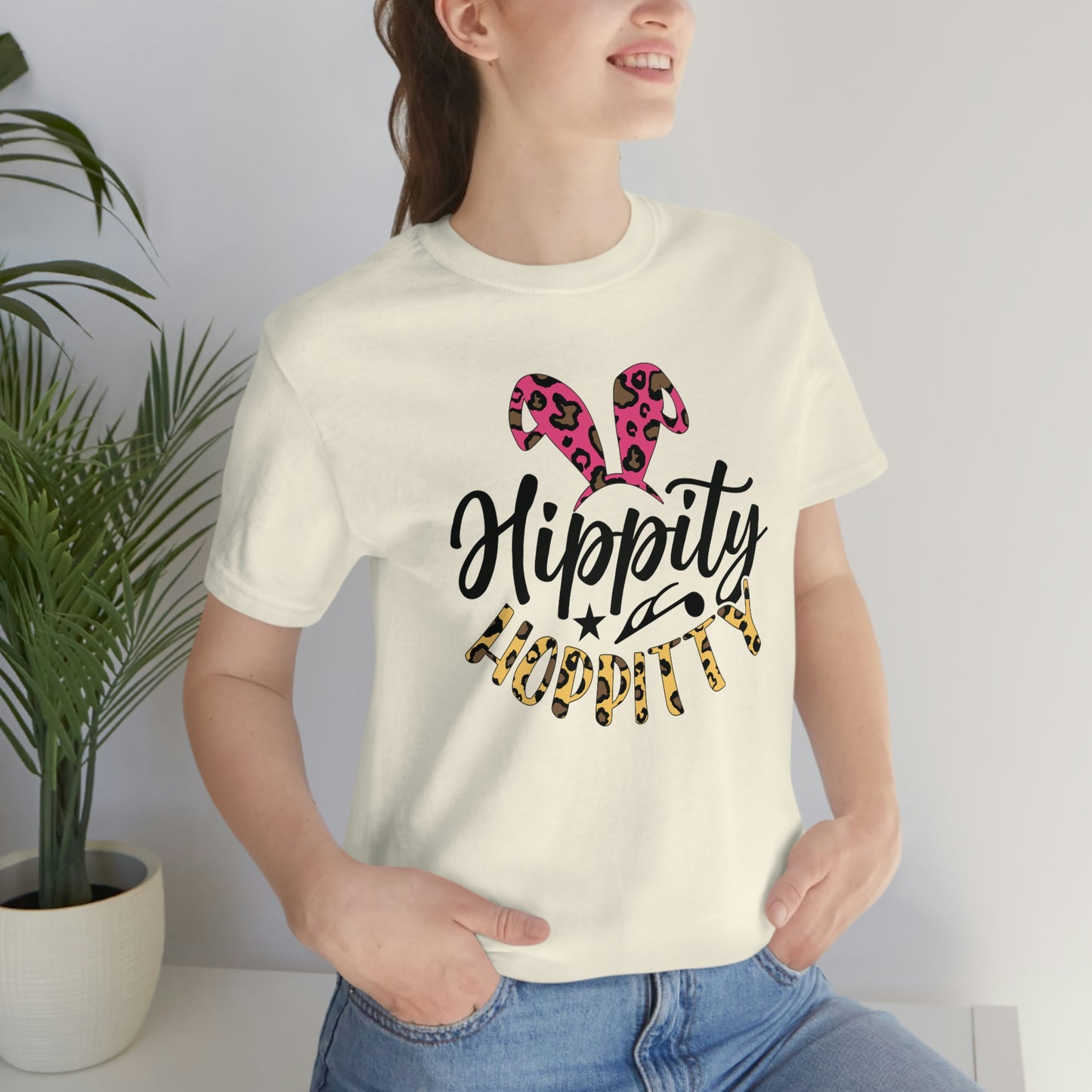 Hippity Hoppitty Leopard Print Unisex Jersey Short Sleeve Tee
