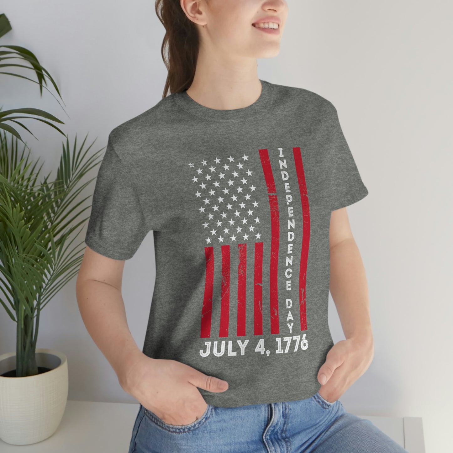 Independence Day Flag July 4th 1776 Unisex Jersey Short Sleeve Tee