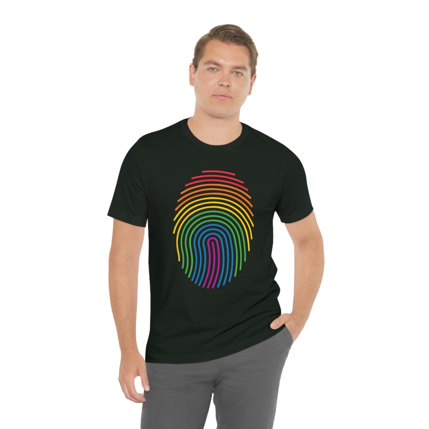 Fingerprint LGBTQIA Print Unisex Jersey Short Sleeve Tee