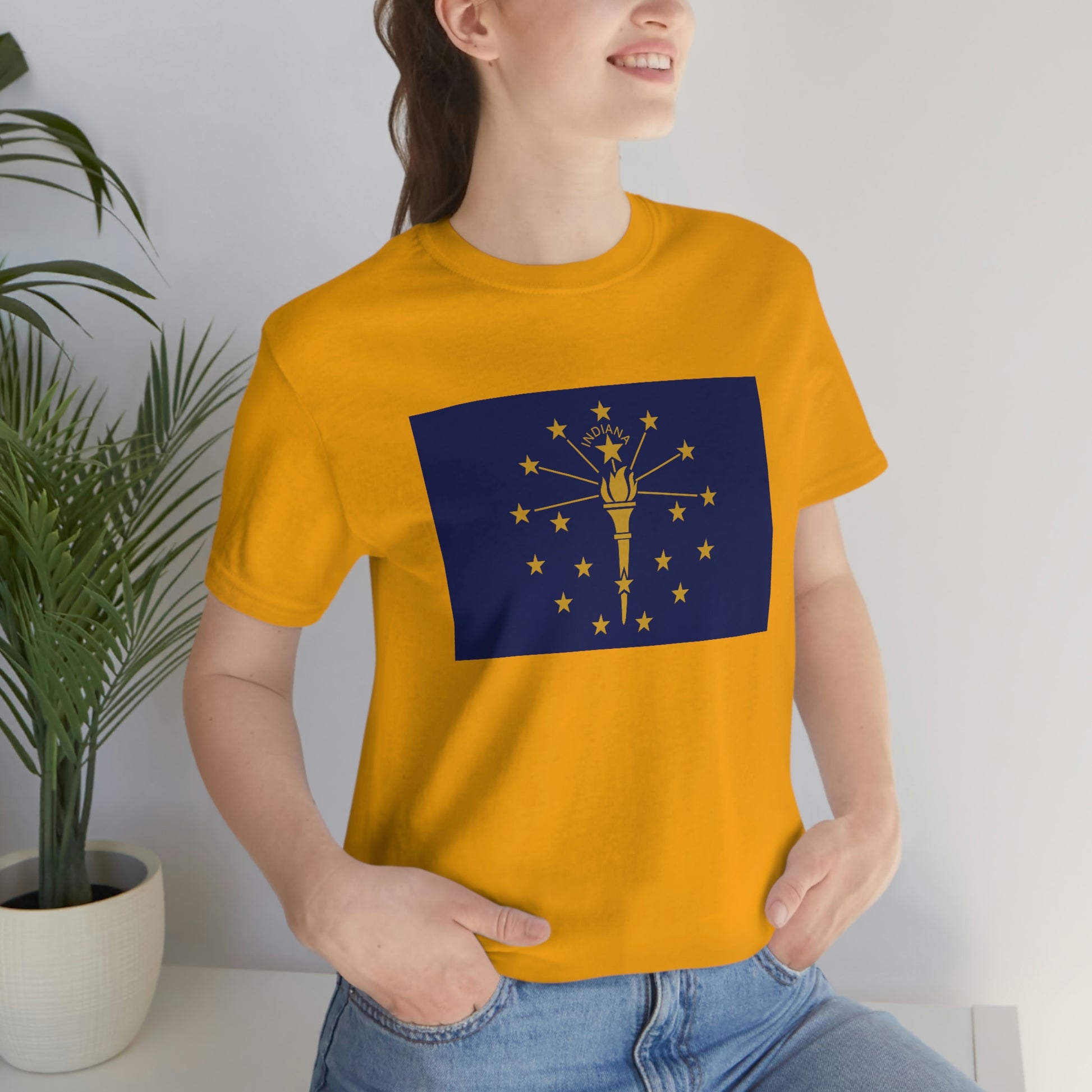 Indiana Flag Unisex Jersey Short Sleeve Tee Tshirt T-shirt