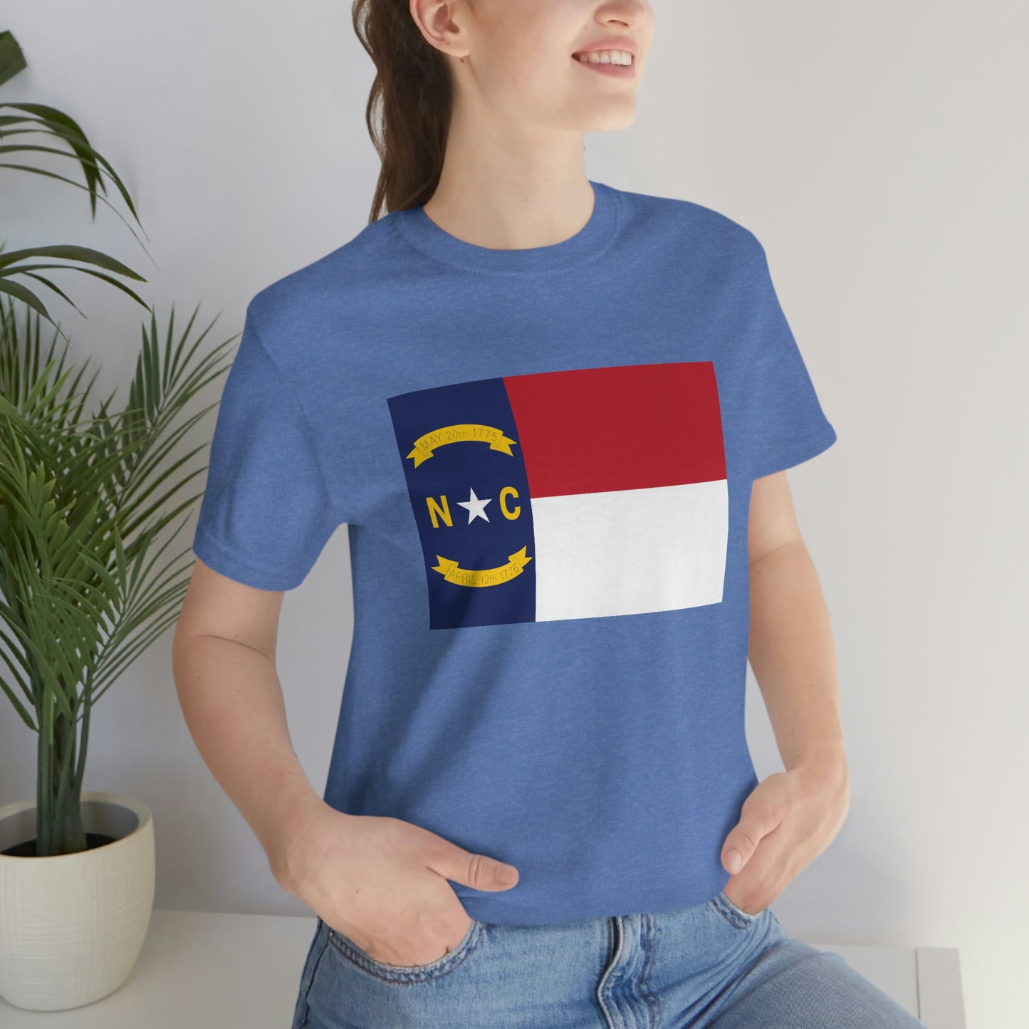 North Carolina Flag Unisex Jersey Short Sleeve Tee Tshirt T-shirt