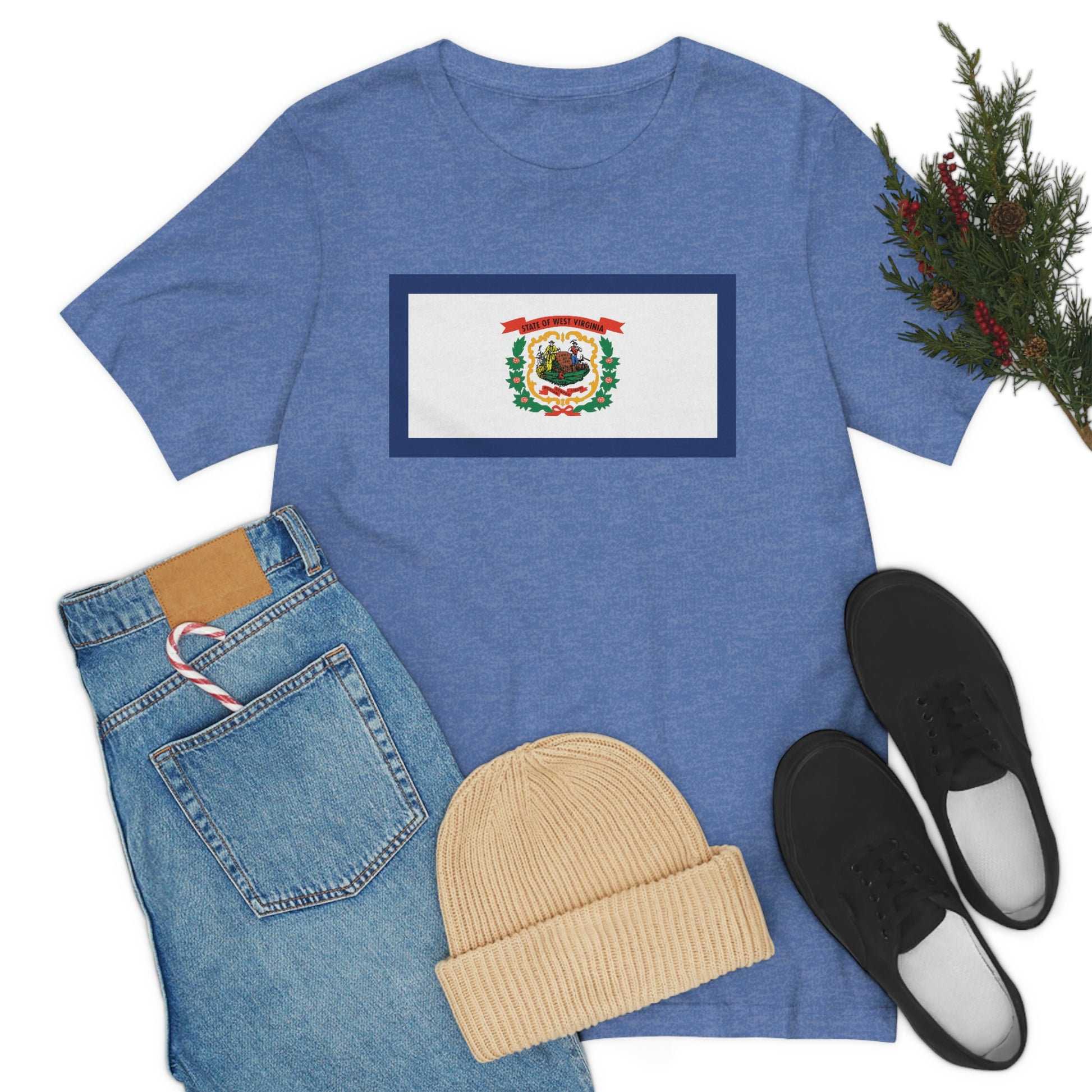 West Virginia Flag Unisex Jersey Short Sleeve Tee Tshirt T-shirt