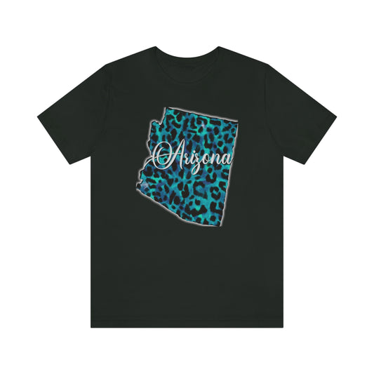 Arizona Blue Leopard Unisex Jersey Short Sleeve Tee Tshirt T-shirt
