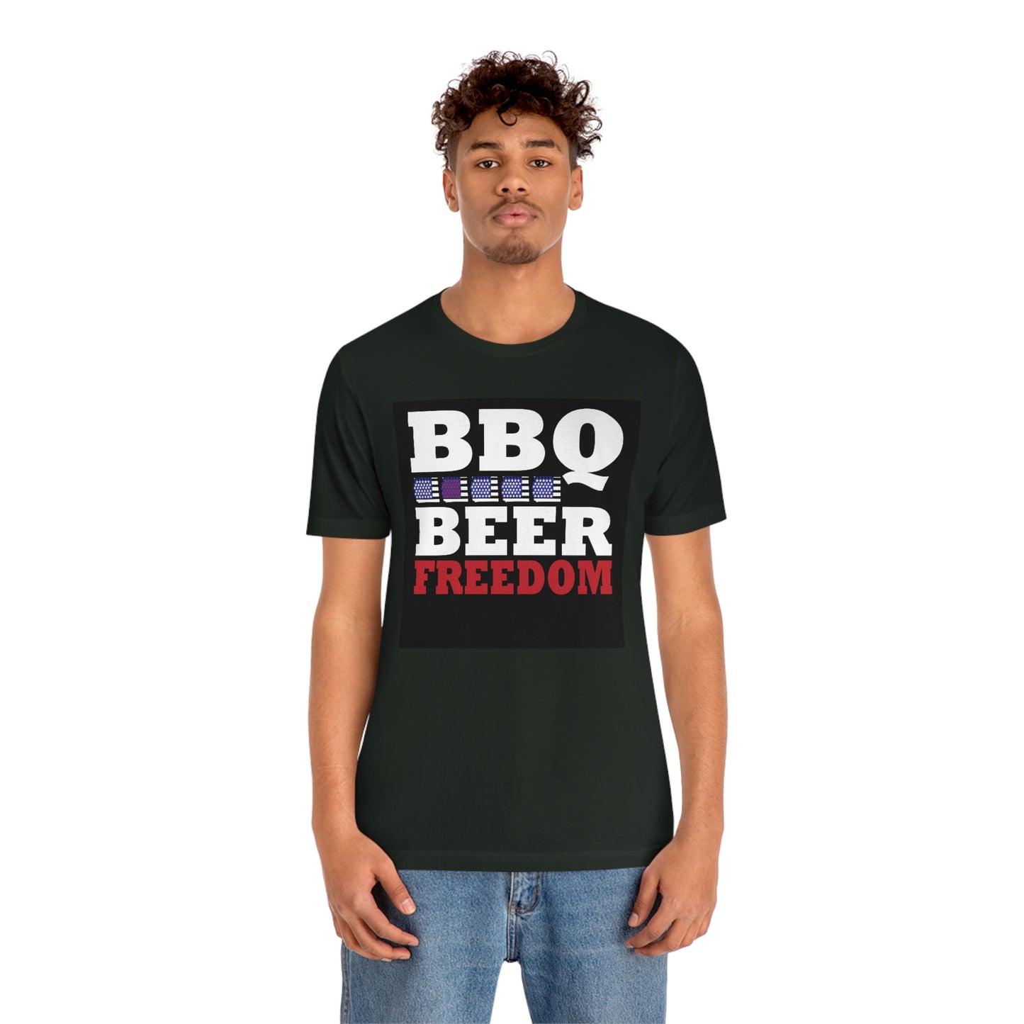 BBQ Beer Freedom Unisex Jersey Short Sleeve Tee