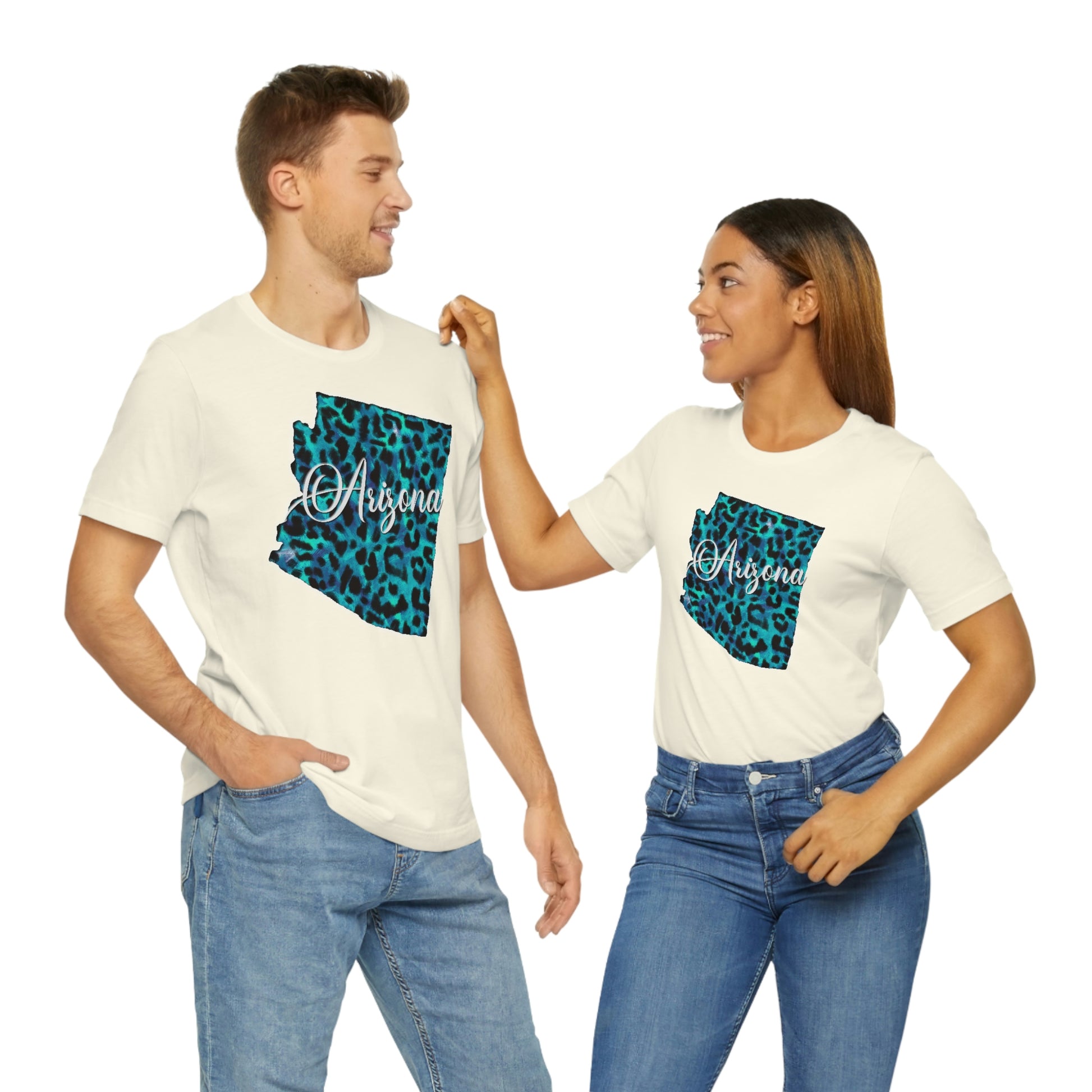 Arizona Blue Leopard Unisex Jersey Short Sleeve Tee Tshirt T-shirt
