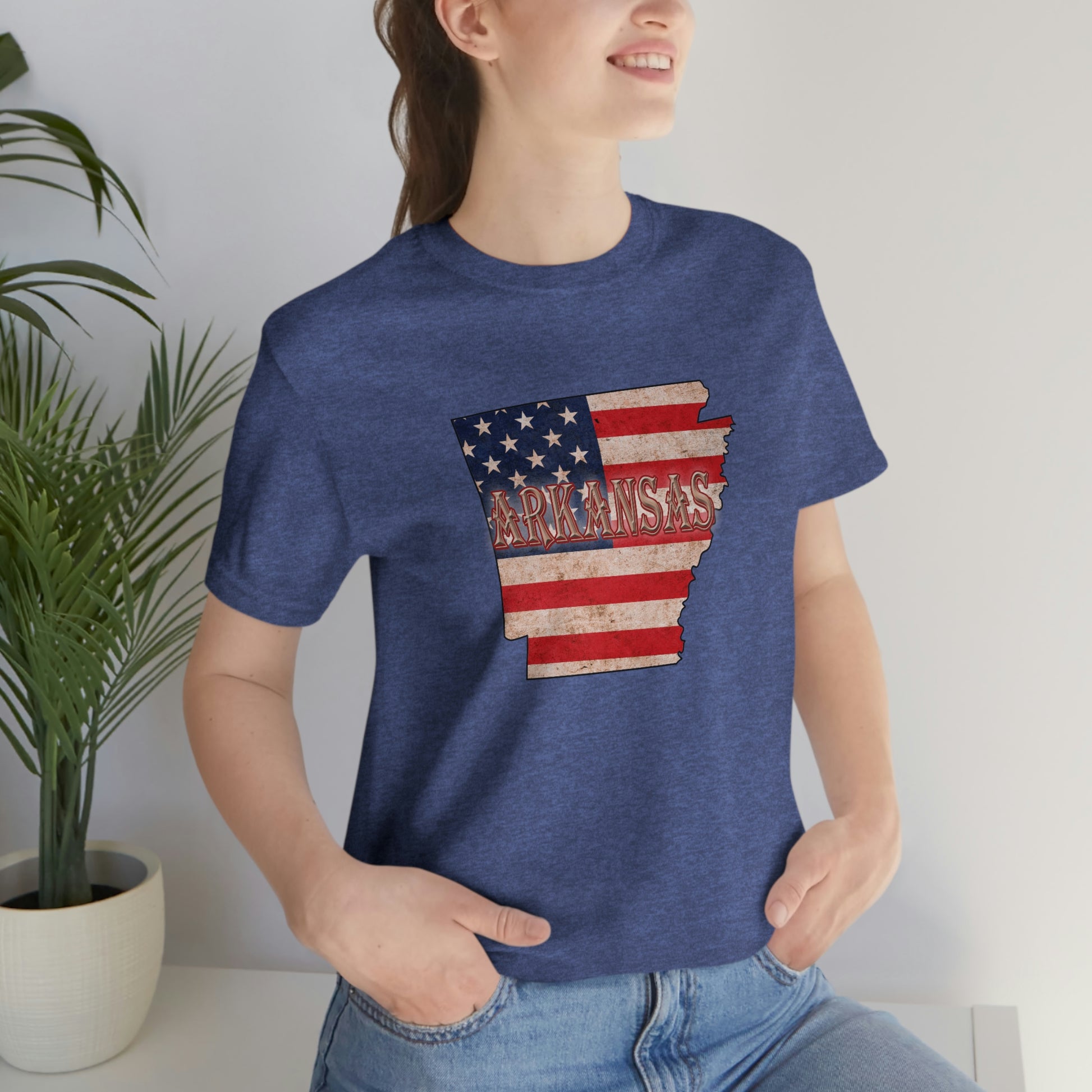 Arkansas AR US Flag Unisex Jersey Short Sleeve Tee Tshirt T-shirt