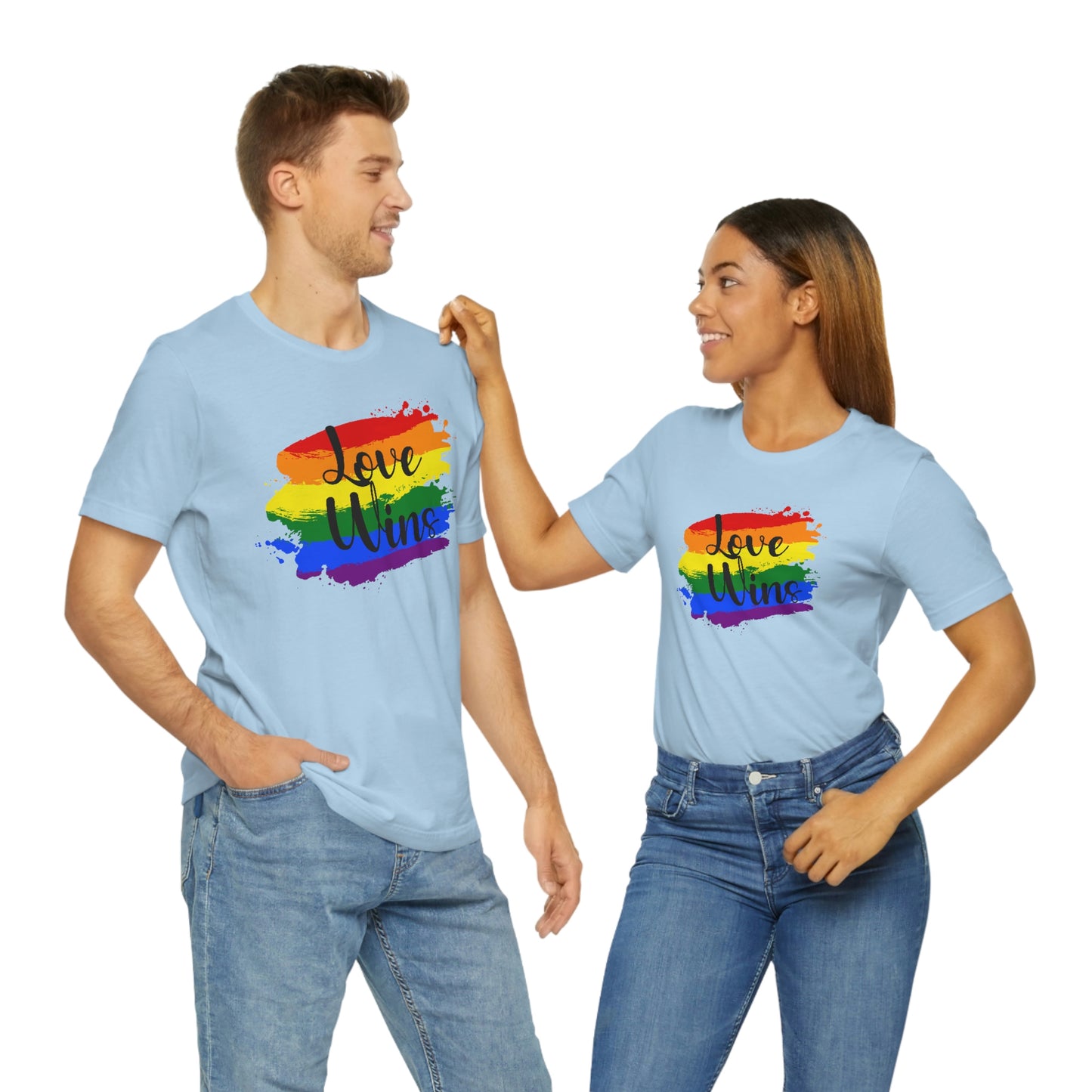 Love Wins LGBTQIA Print Unisex Jersey Short Sleeve Tee