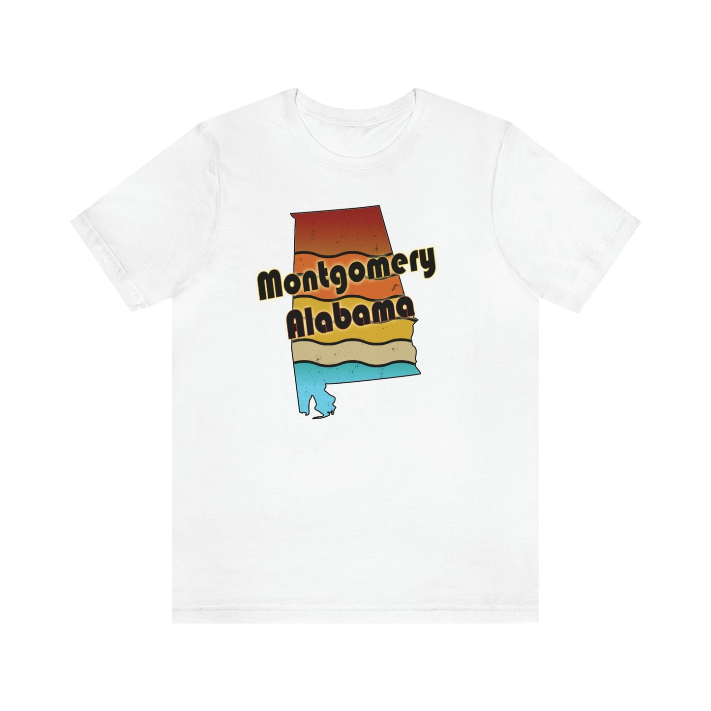 Montgomery Alabama Retro Sunset Unisex Jersey Short Sleeve T-shirt