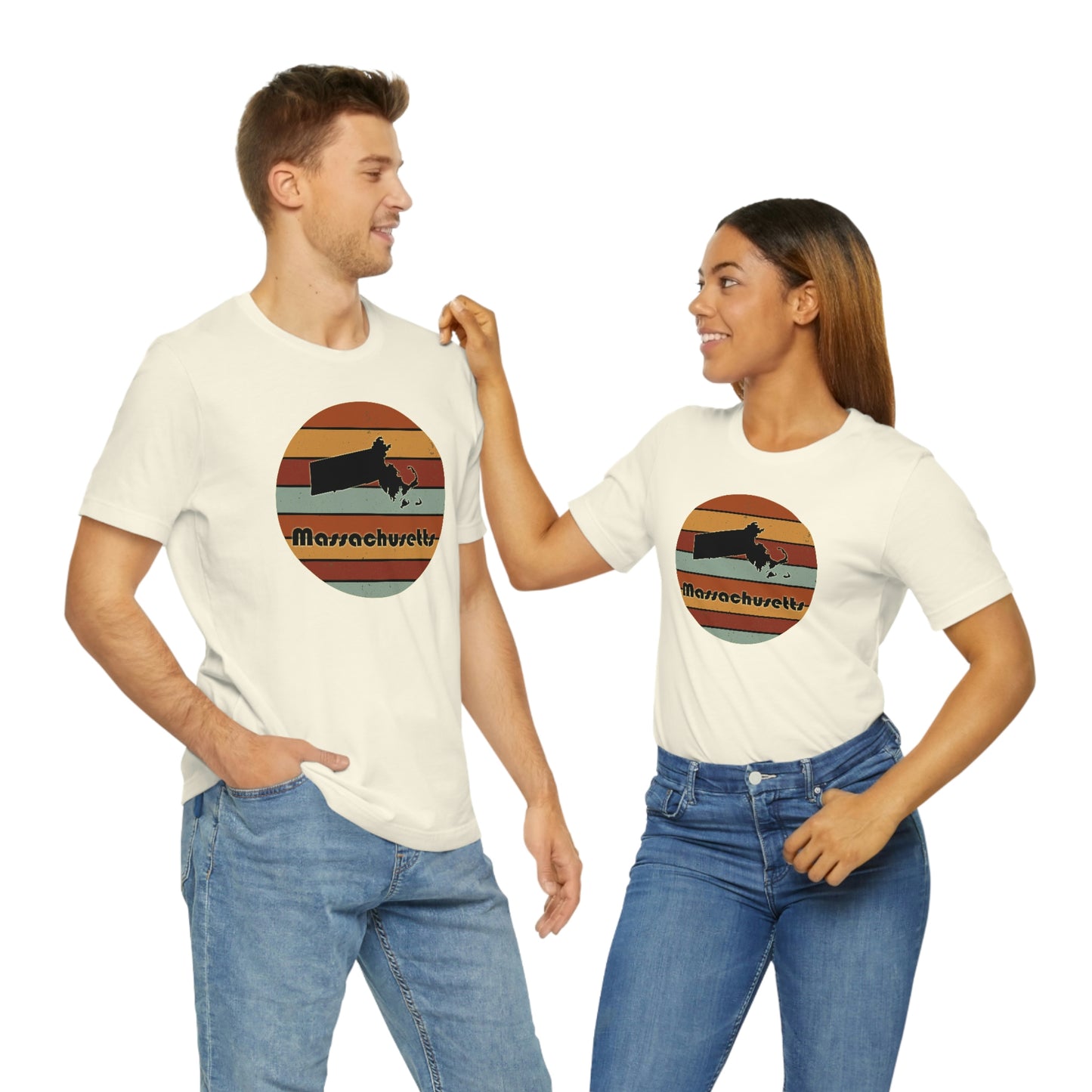 Massachusetts Retro Sunset Short Sleeve T-shirt