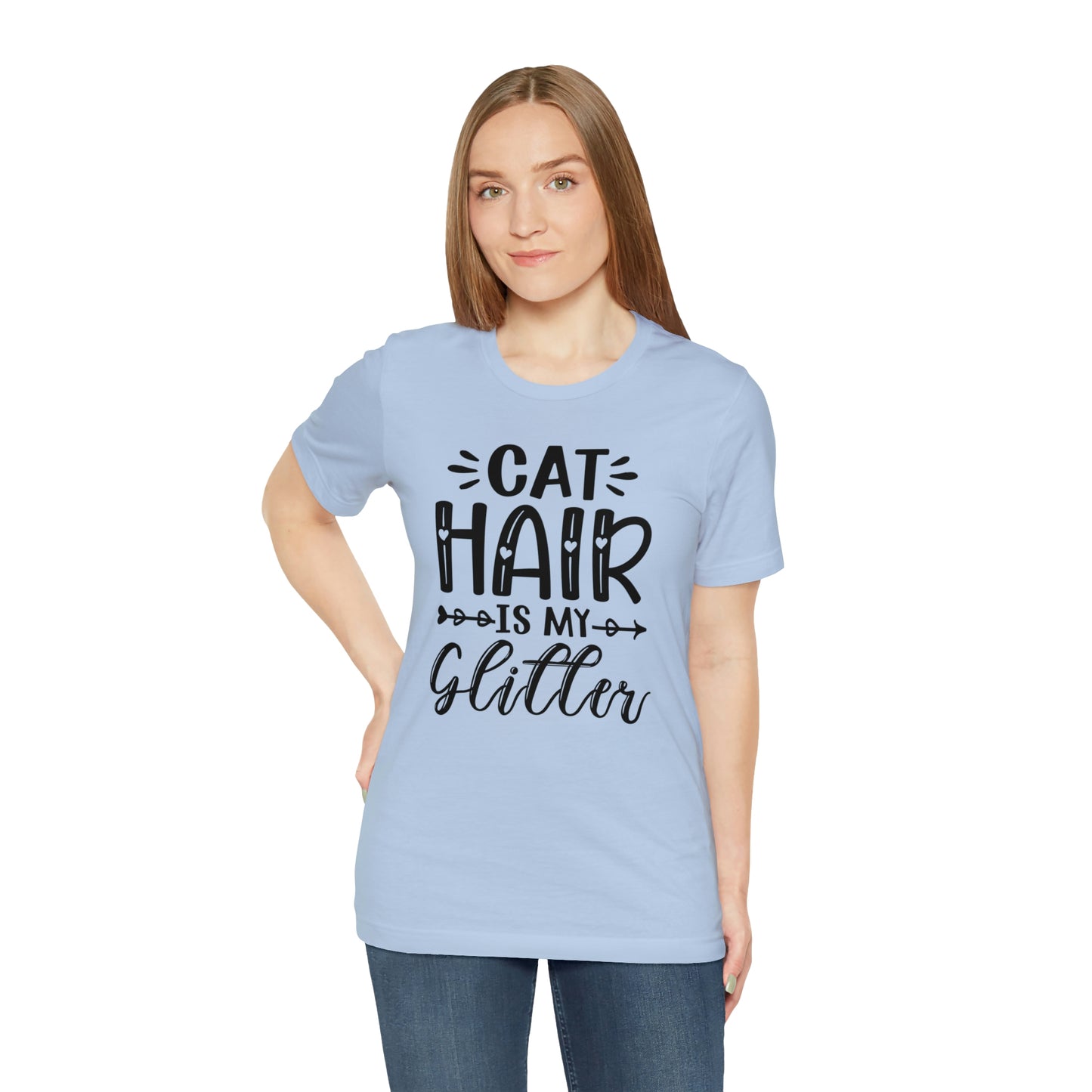 Cat Hair is my Glitter Short Sleeve T-shirt