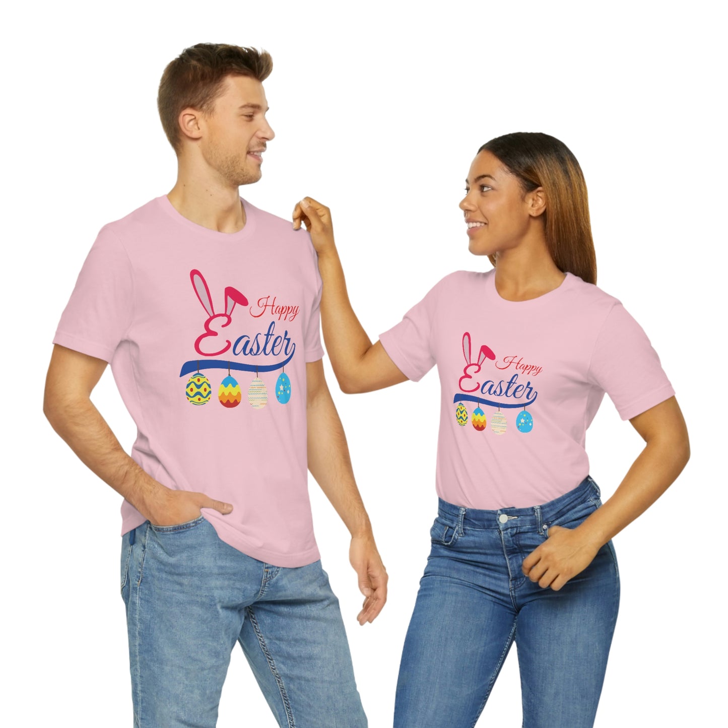 Egg Ornaments Happy Easter Unisex Jersey Short Sleeve Tee