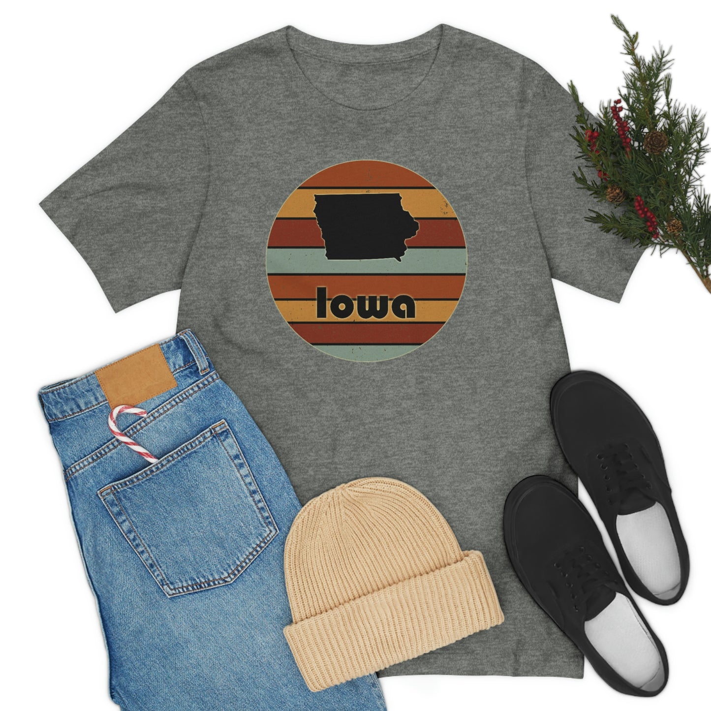 Iowa Retro Sunset Short Sleeve T-shirt