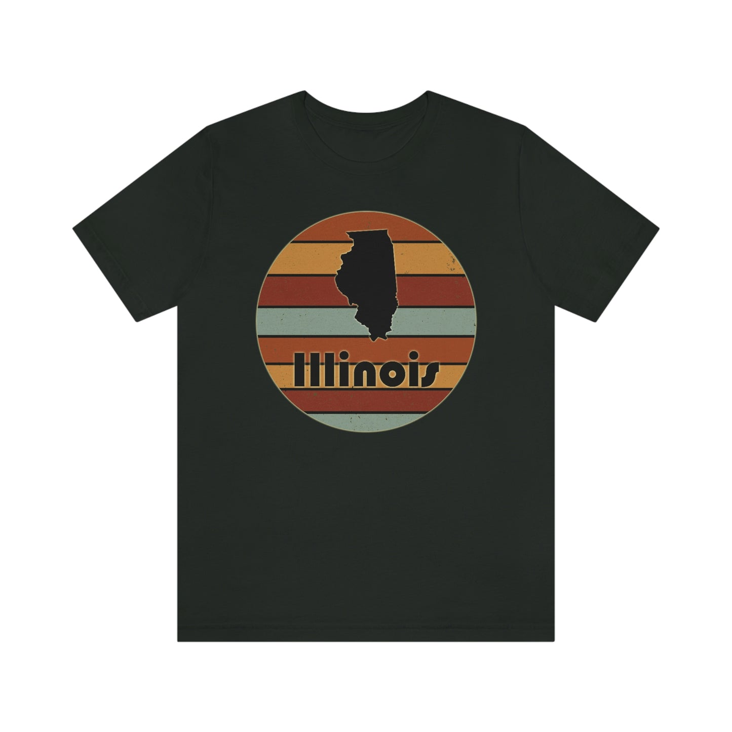 Illinois Retro Sunset Short Sleeve T-shirt