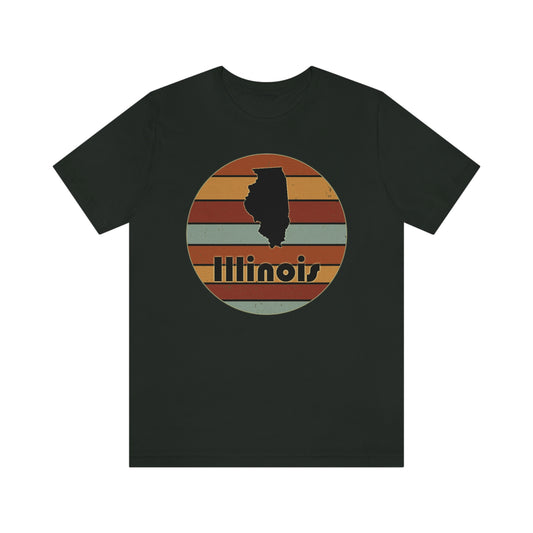 Illinois Retro Sunset Short Sleeve T-shirt