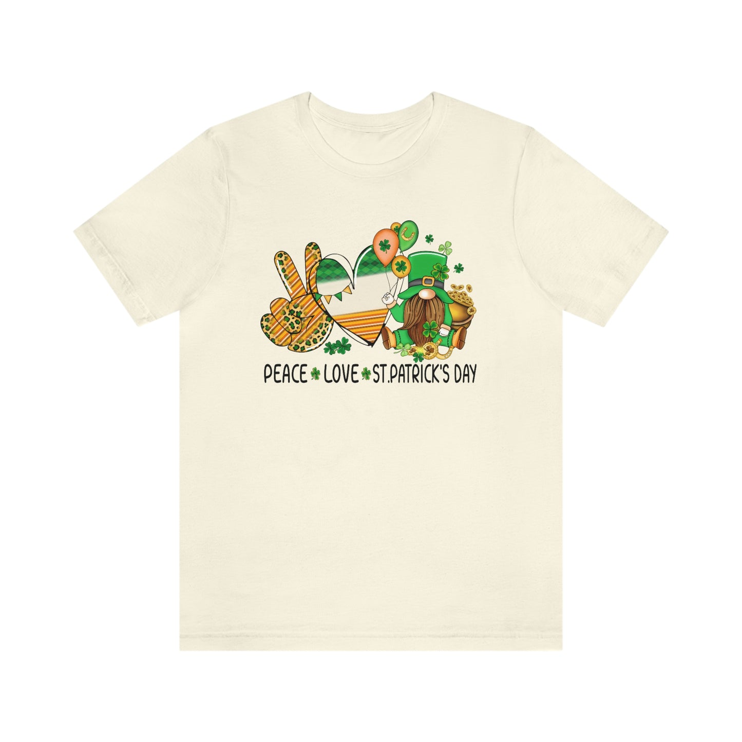 Peace Love St. Patrick's Day Unisex Jersey Short Sleeve Tee