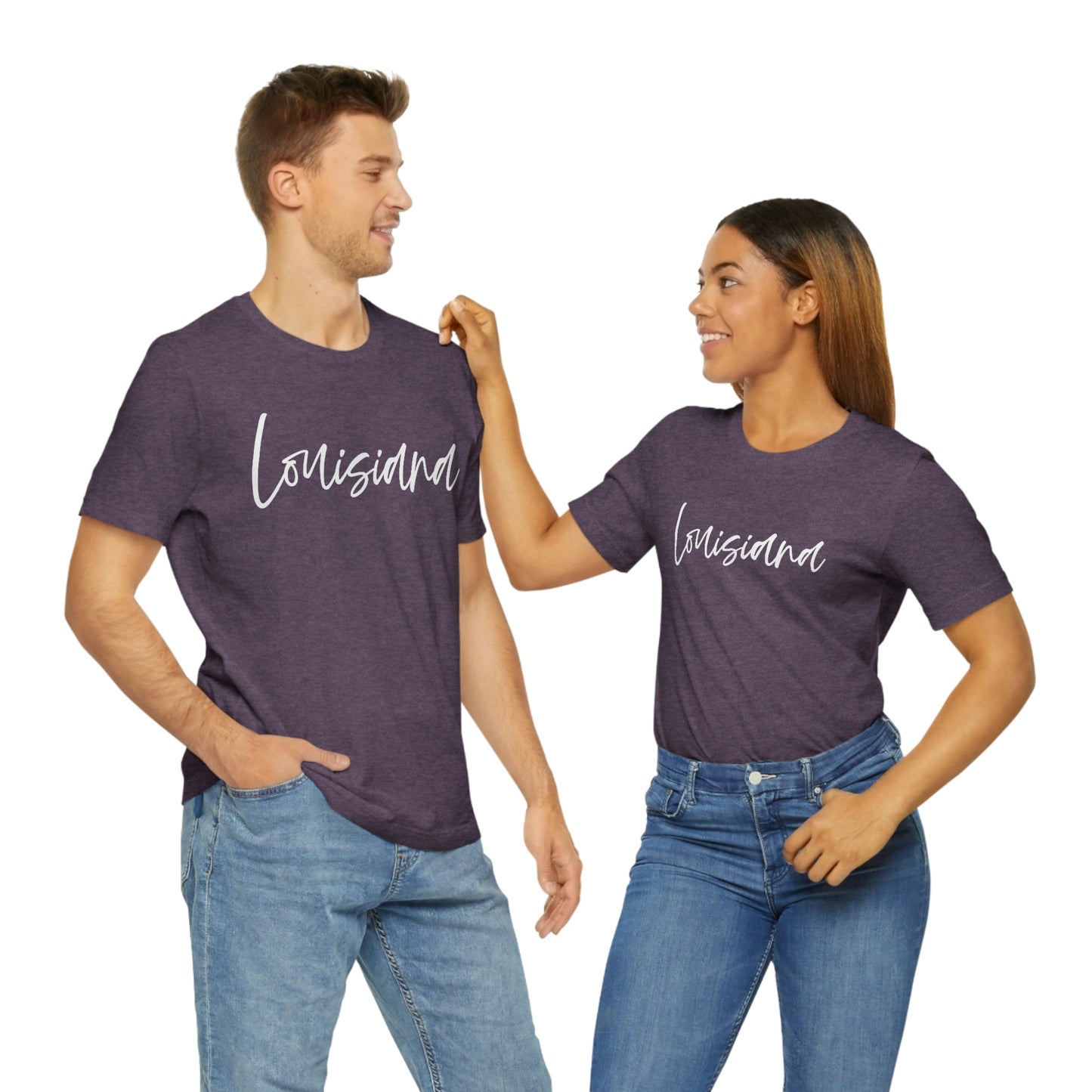 Louisiana White Script Short Sleeve T-shirt