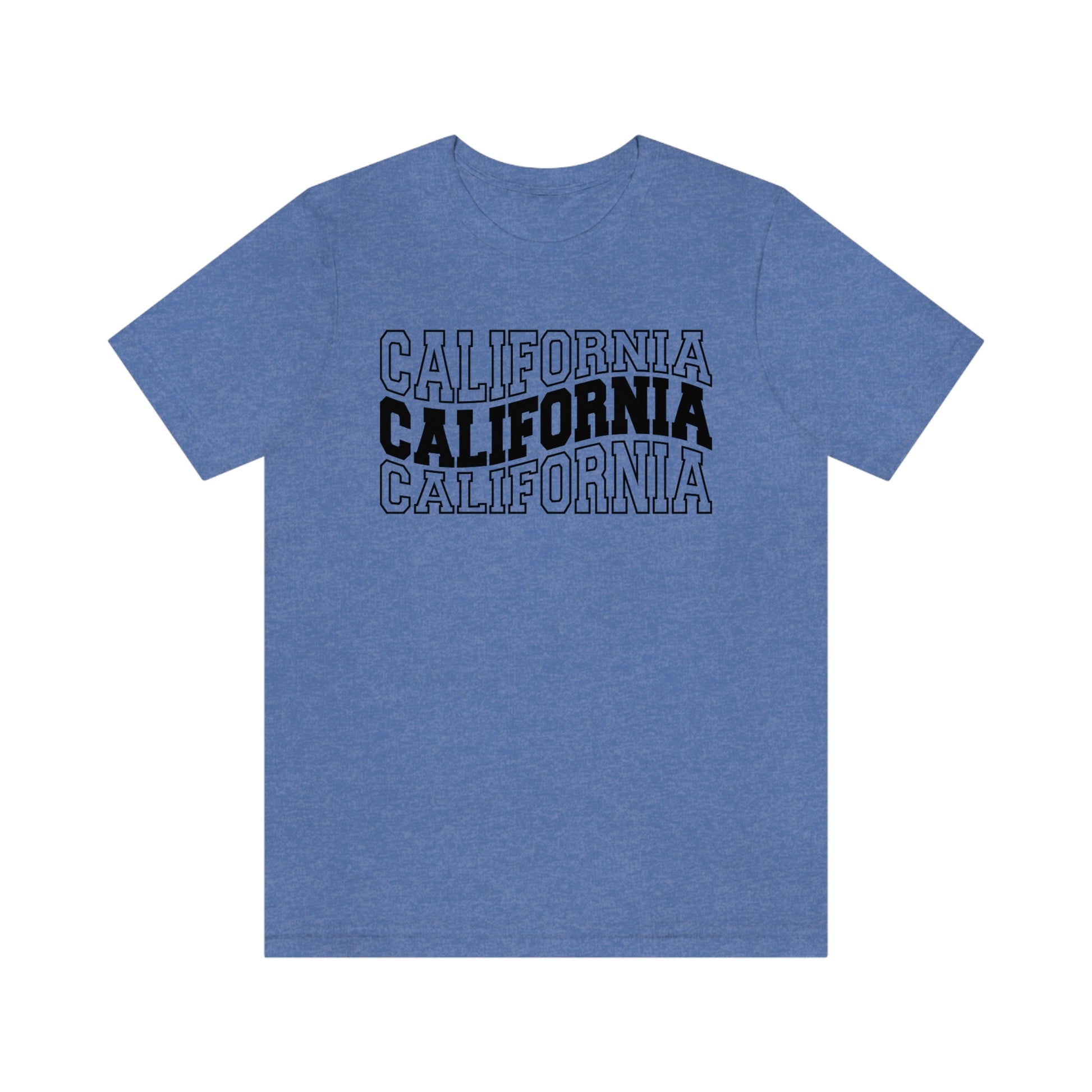 California Wavy Varsity Letters Unisex Jersey Short Sleeve Tee Tshirt T-shirt