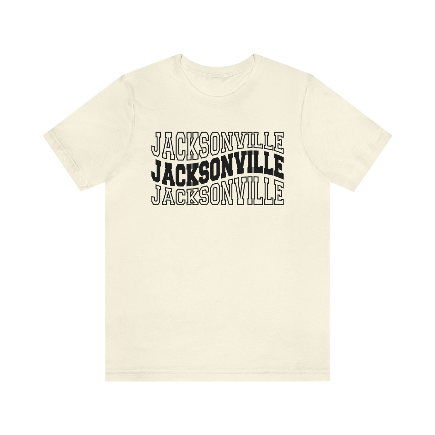 Jacksonville Varsity Letters Wavy Florida Short Sleeve T-shirt