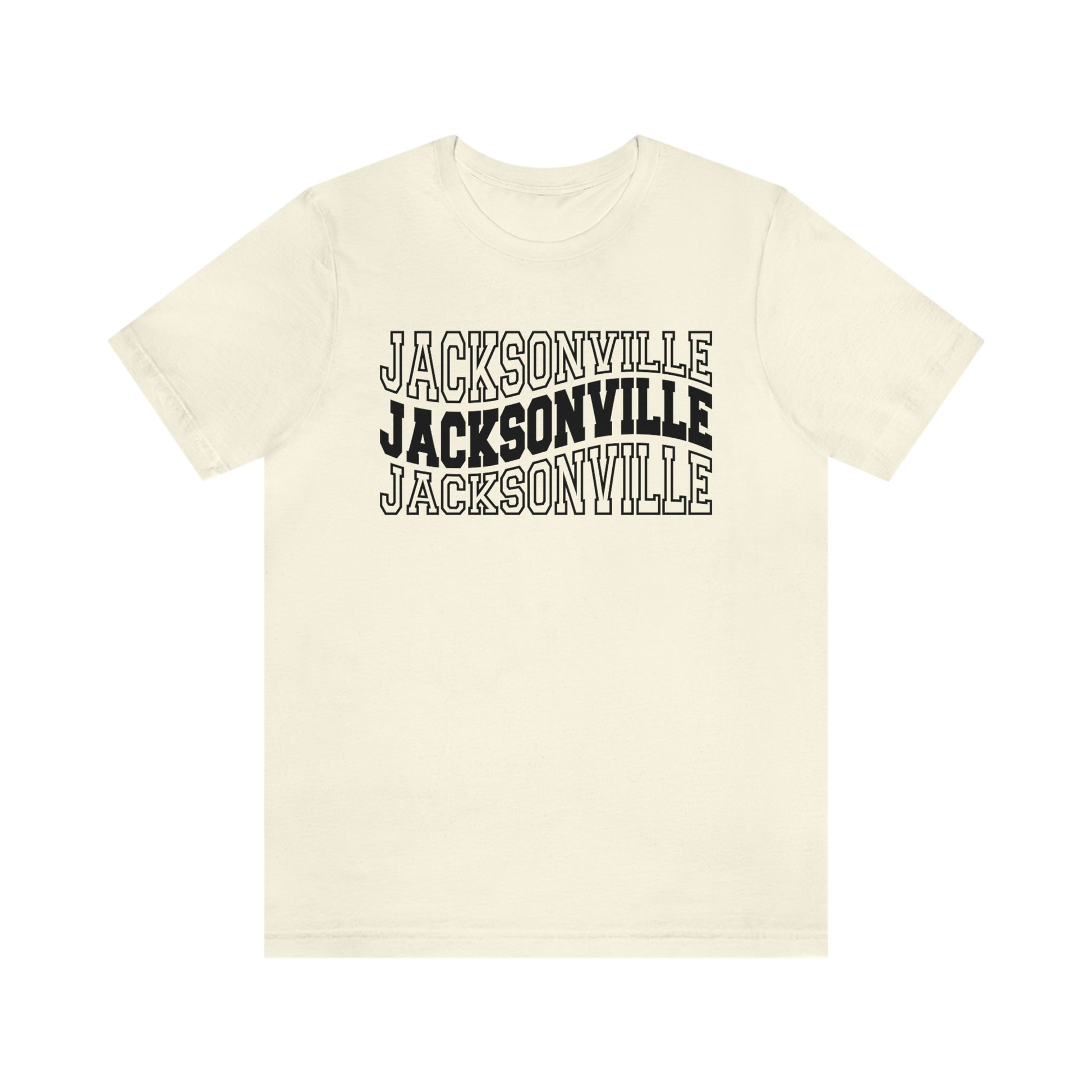 Jacksonville Varsity Letters Wavy Florida Short Sleeve T-shirt